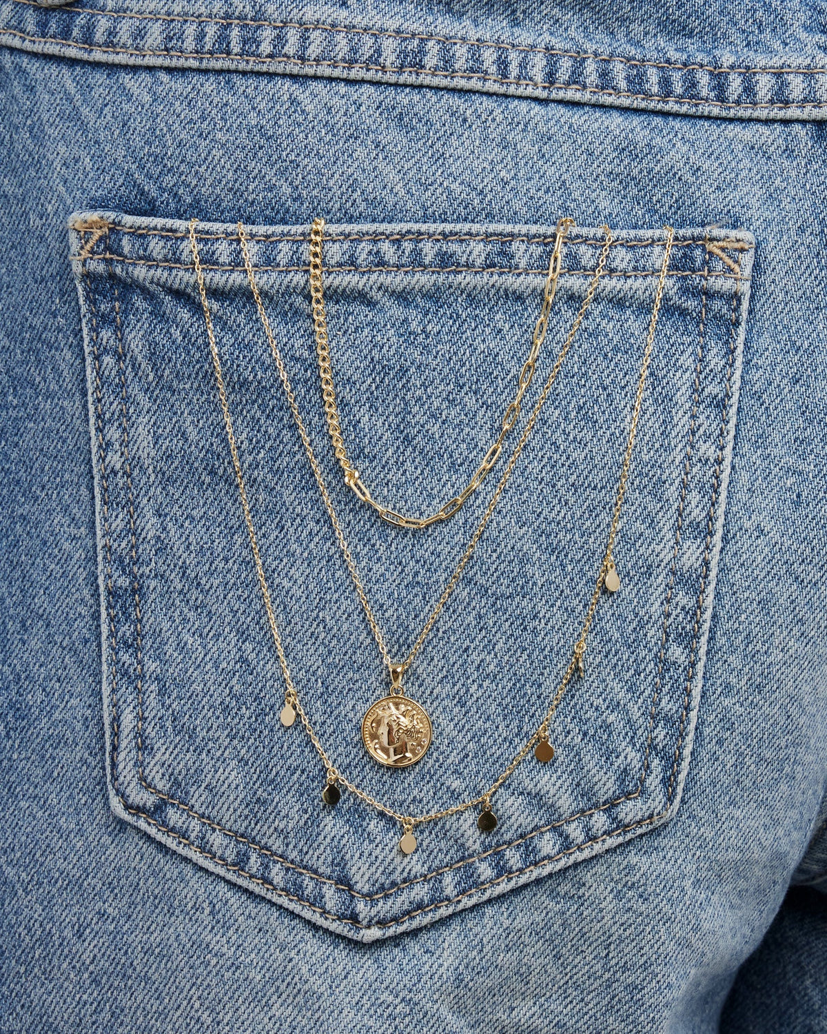 Gold Vermeil Lustre 14k Gold Vermeil Medallion Empire Necklace GVN0011Y GVN0011Y view 5