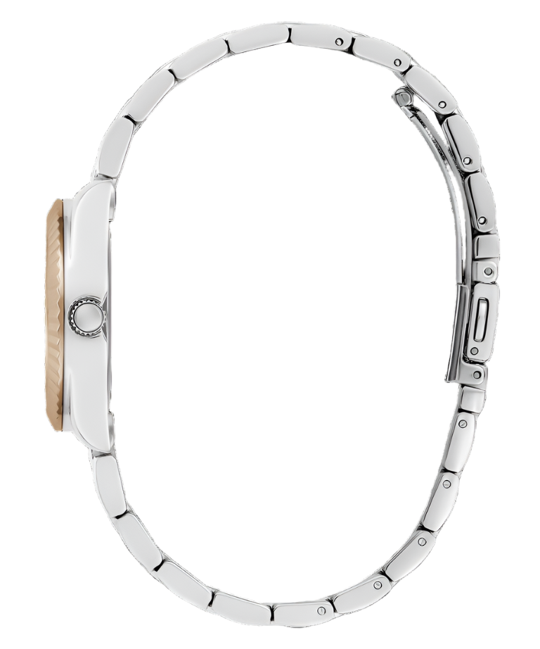 Guess Mini Luna Silver Dial Two Tone Stainless Steel Watch GW0687L3