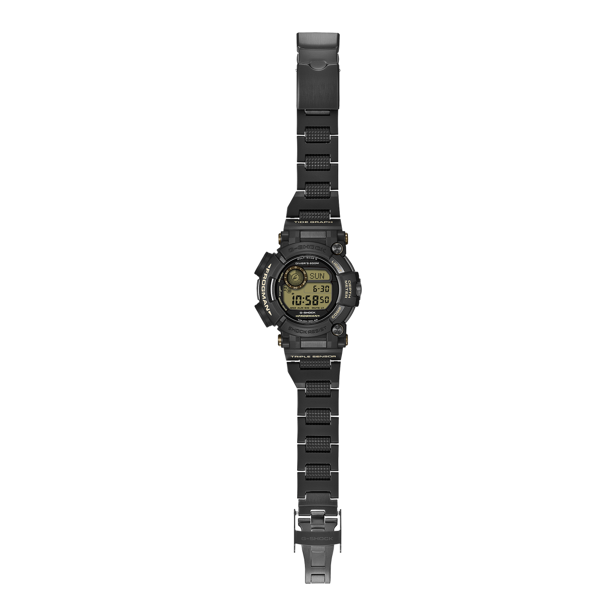 G-Shock Master of G Frogman Diver's Black Resin and Steel Band Watch GWFD1000BC-1D