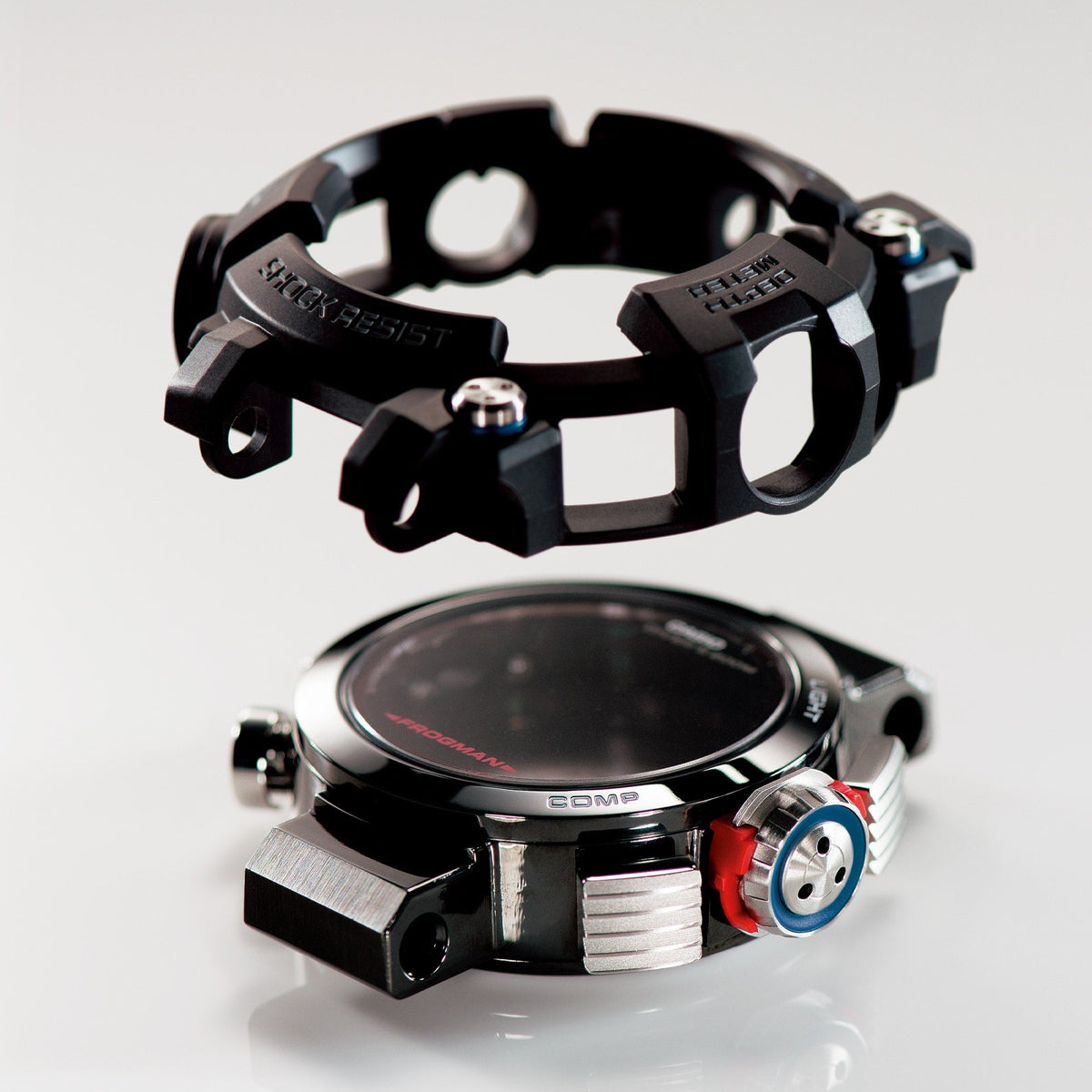 G-Shock Master of G Frogman Diver's Black Resin and Steel Band Watch GWFD1000BC-1D