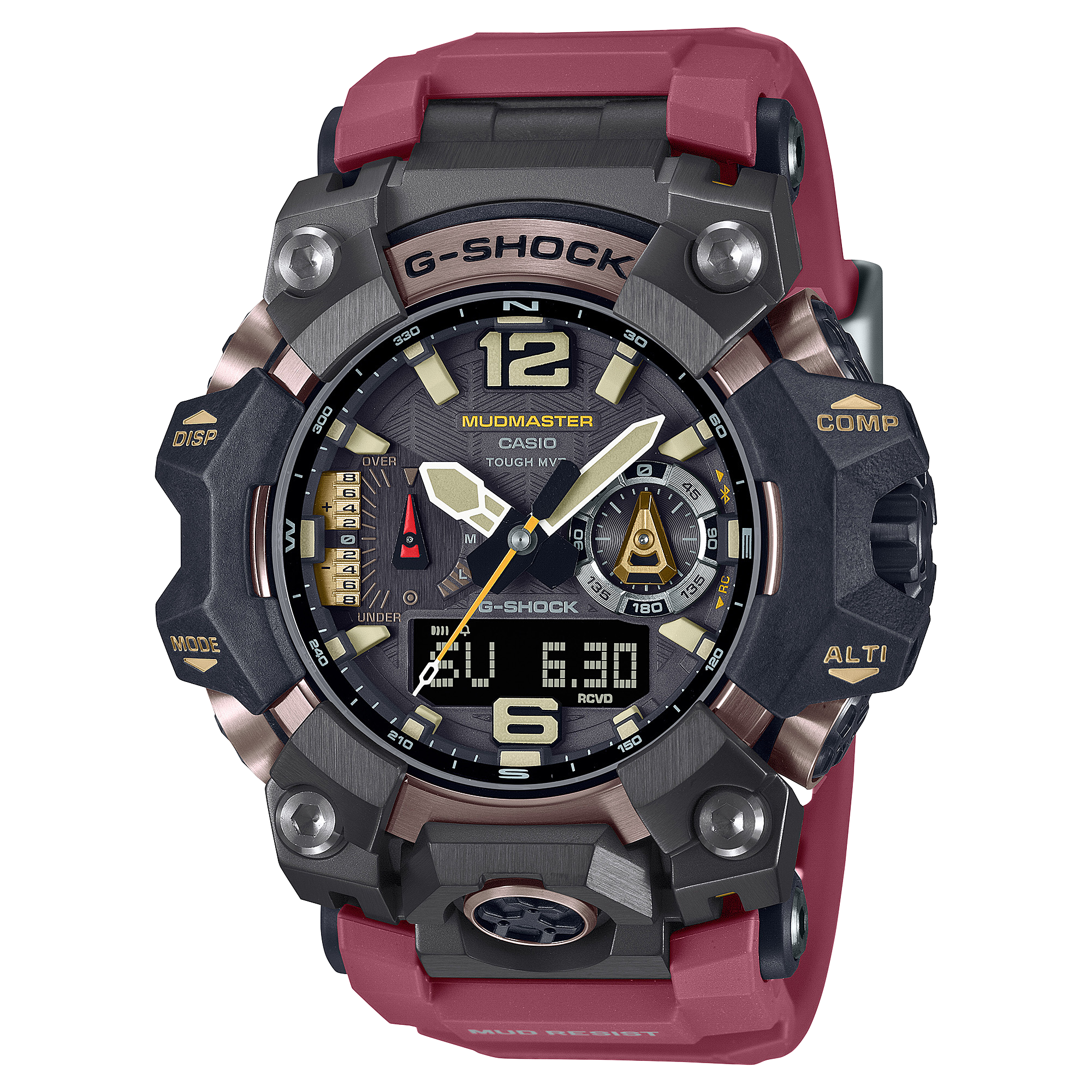 G-Shock Master of G Mudmaster Adventure Watch with Red Resin Band GWGB