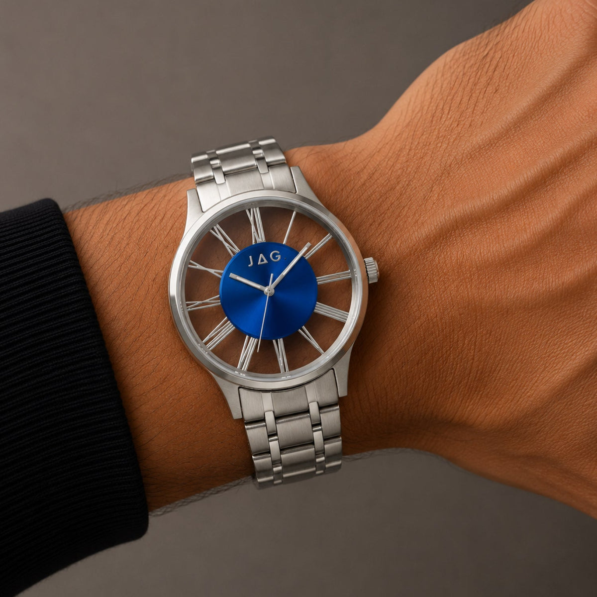 JAG Gerroa Mens Blue Dial 43mm Silver Watch J3019A