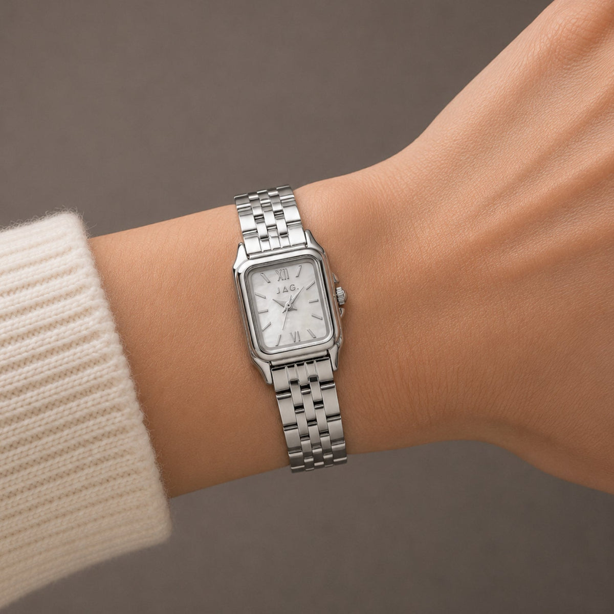 JAG Berrima Womens White MOP Dial 20.3mm Silver Watch J3026A