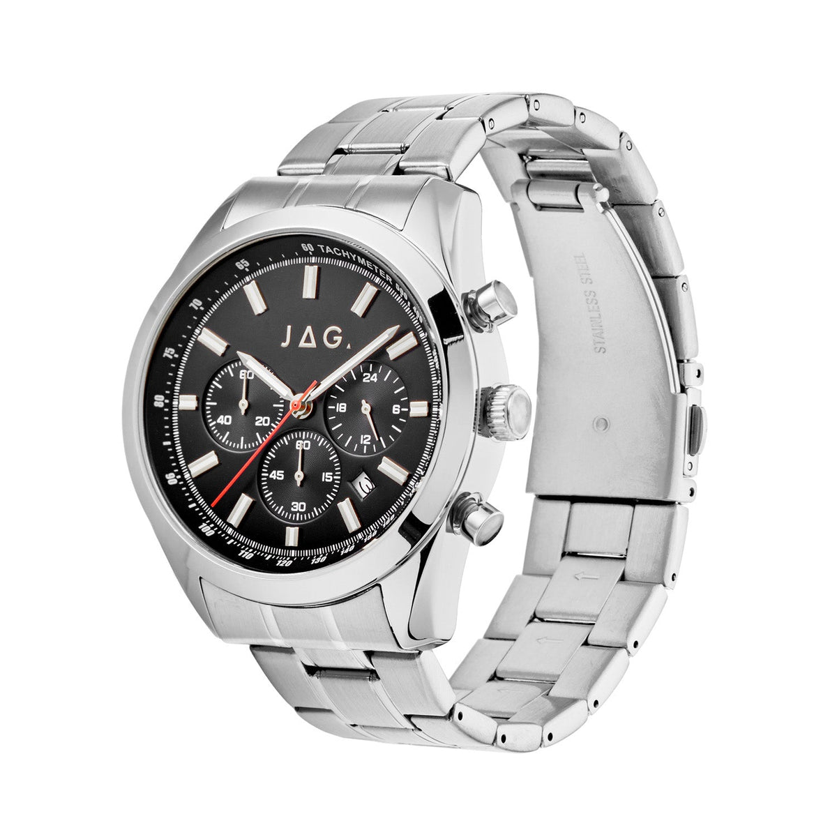 Jag Rhys Black Dial Silver Steel Mens Watch J3107A view 3