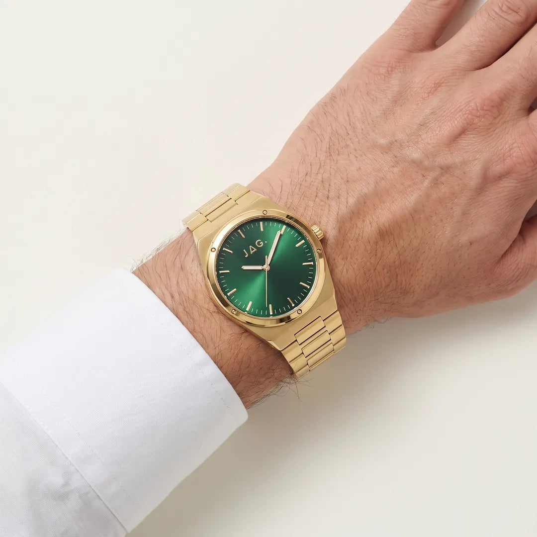 Jag Arlo Green Dial Gold Steel Mens Watch J3112A view 5
