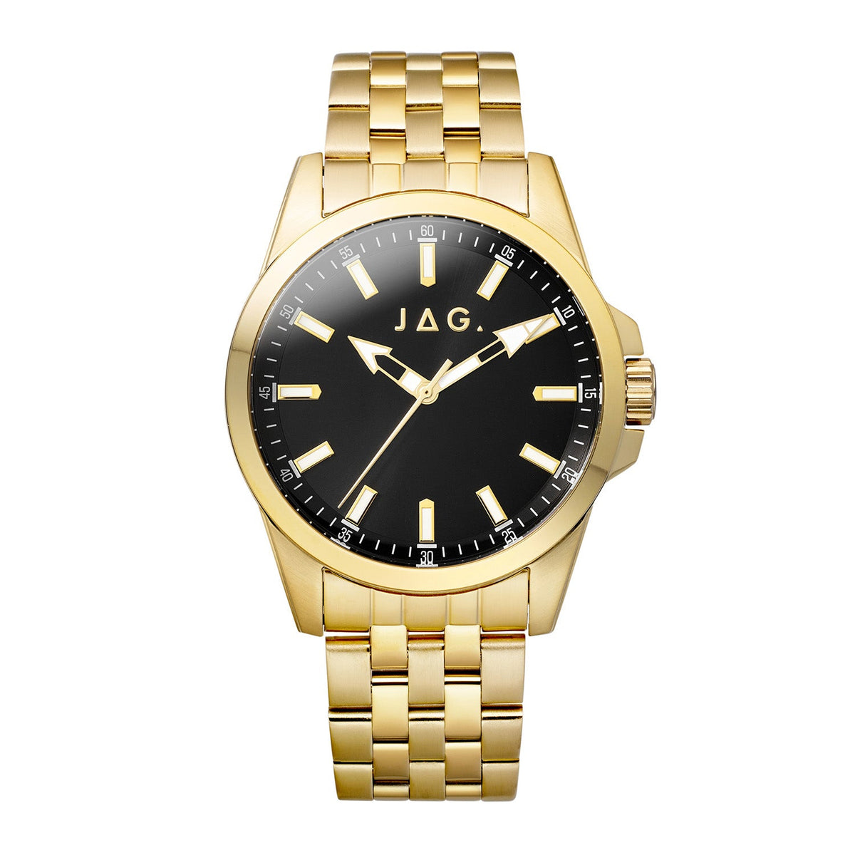 Jag Ethan Black Dial Gold Steel Mens Watch J3119A front packshot