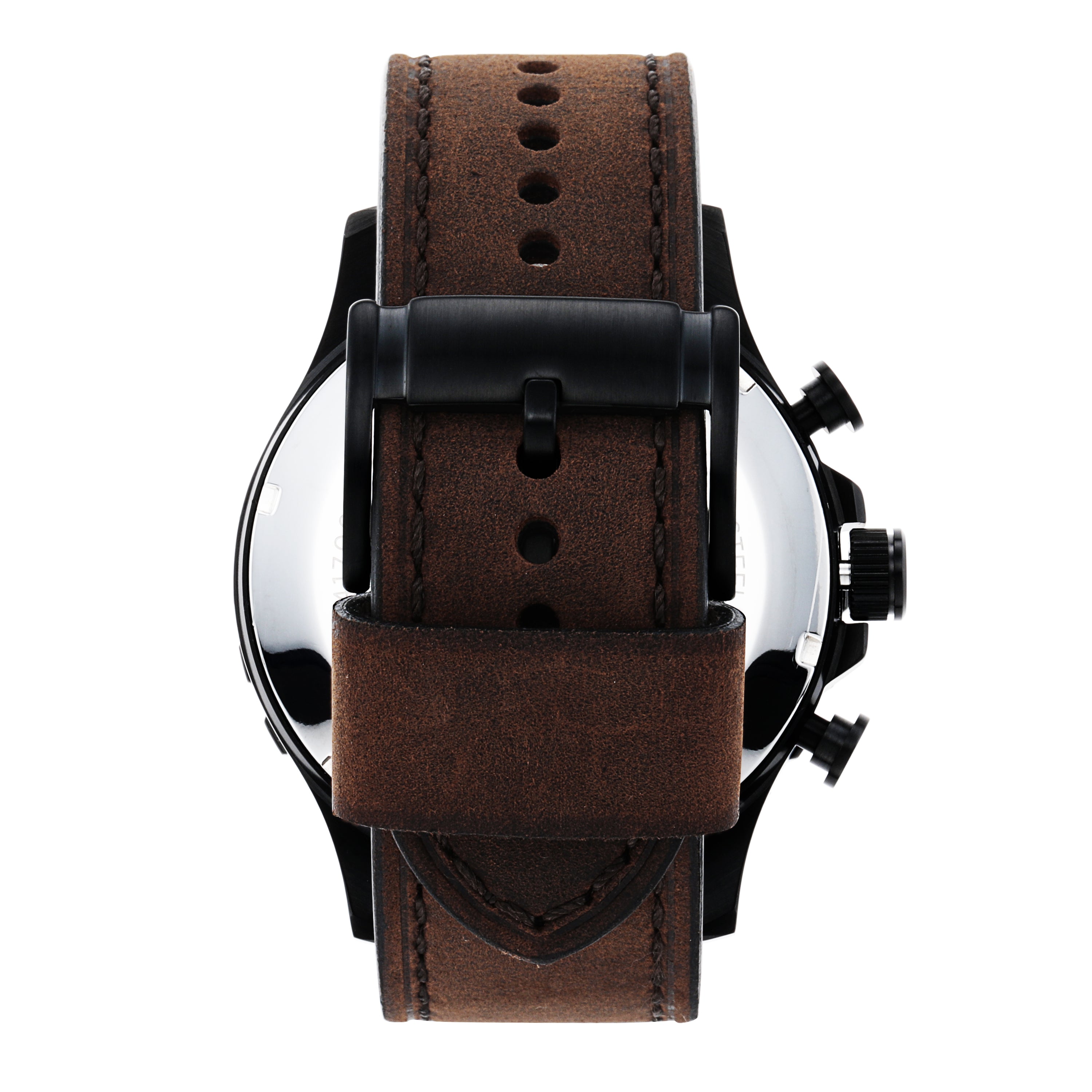 Fossil Timeless Fossil Nate Chronograph Watch with Brown Leather Strap