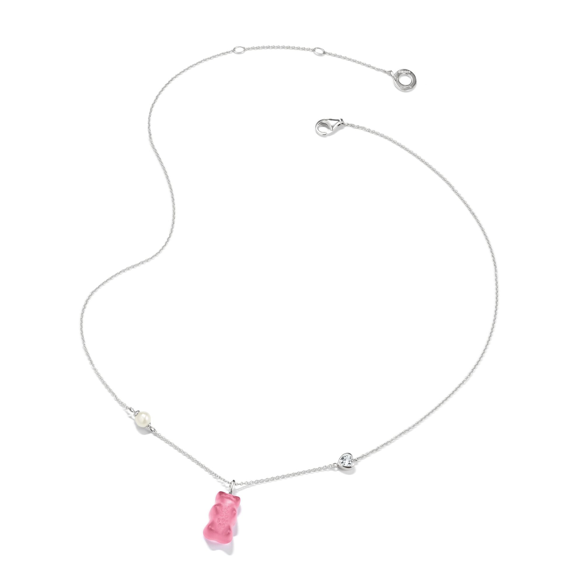 THOMAS SABO Necklace with pink goldbears pendant & freshwater pearl