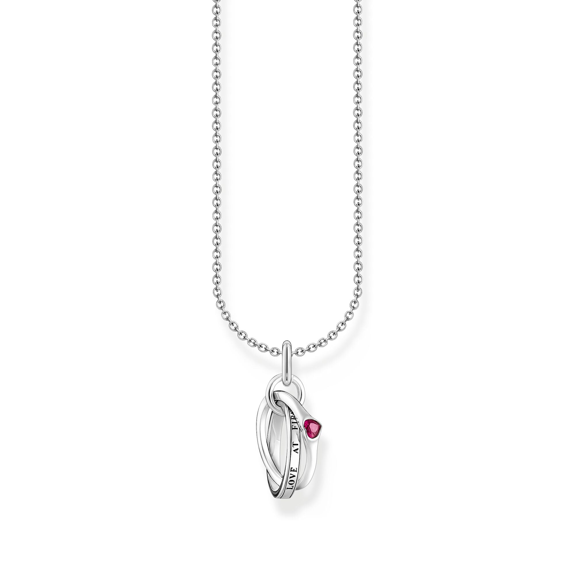 Thomas Sabo Silver Necklace With Together Ring Pendant