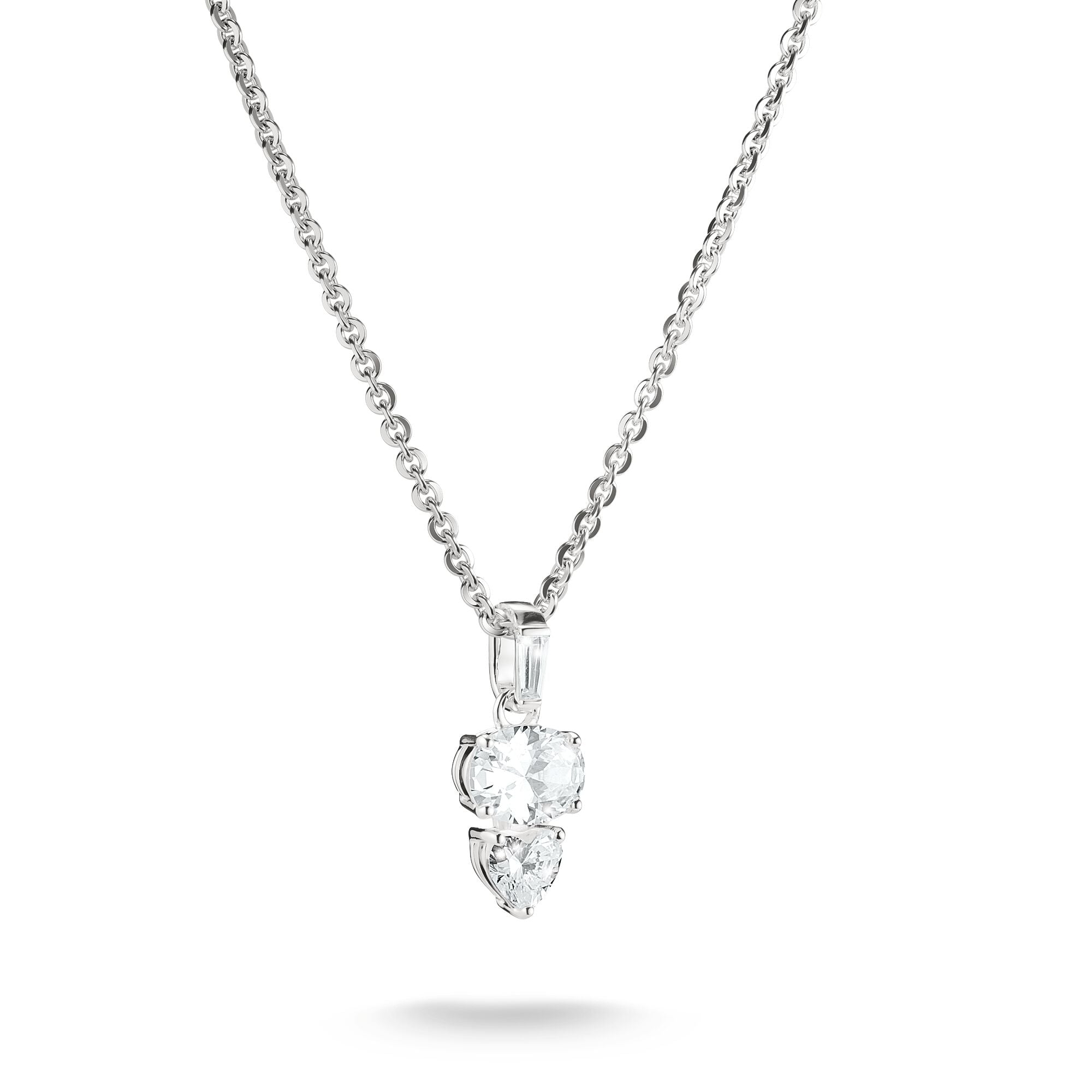 THOMAS SABO Necklace with Oval and Heart Zirconia Stones Silver