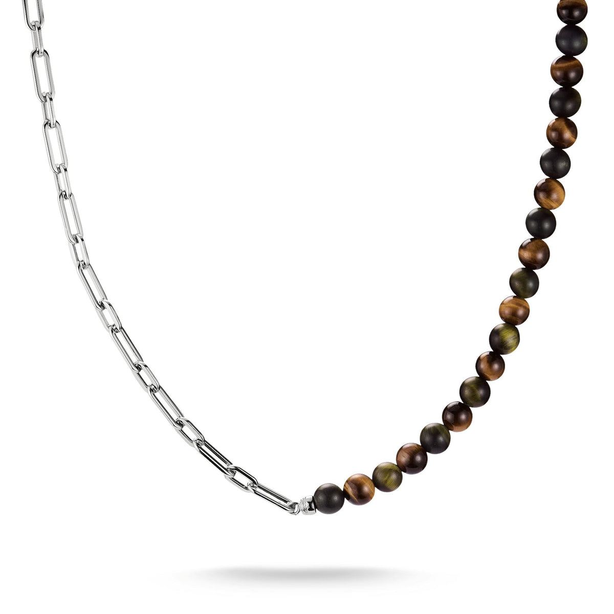 Thomas Sabo Stainless Steel Tiger's Eye Bead Necklace TKE2403STI-55 TKE2403STI-55 front packshot