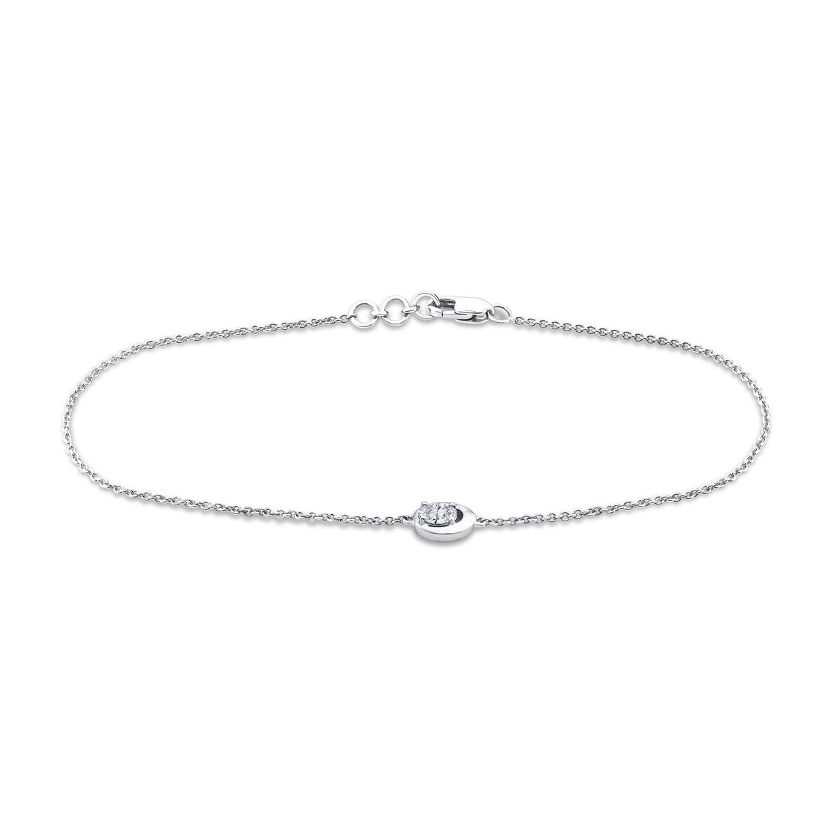 0.15ct Oval Lab Grown Diamond Bracelet in 9K White Gold