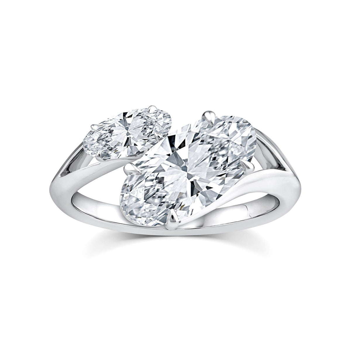 2.37ct Elongated Oval Lab Grown Diamond Ring in Platinum