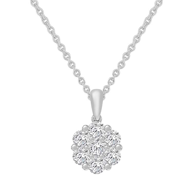 0.75ct Lab Grown Diamond Pendant in 9K White Gold