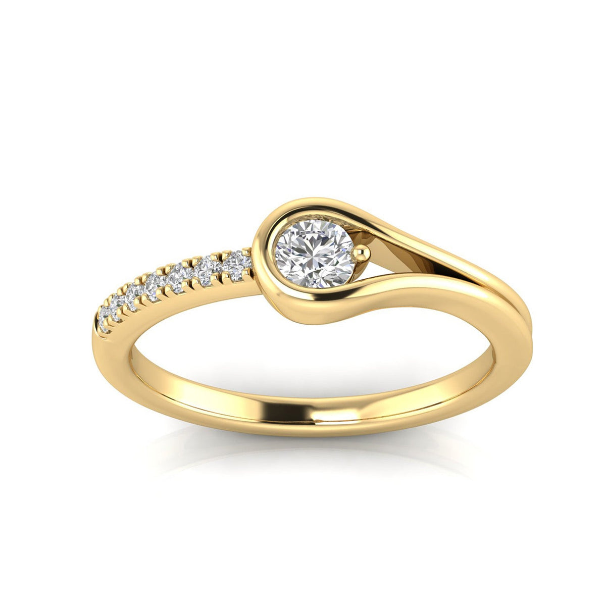 22K Gold Vermeil 0.20ct Lab Grown Diamond Ring LGRF-3970-Y-L
