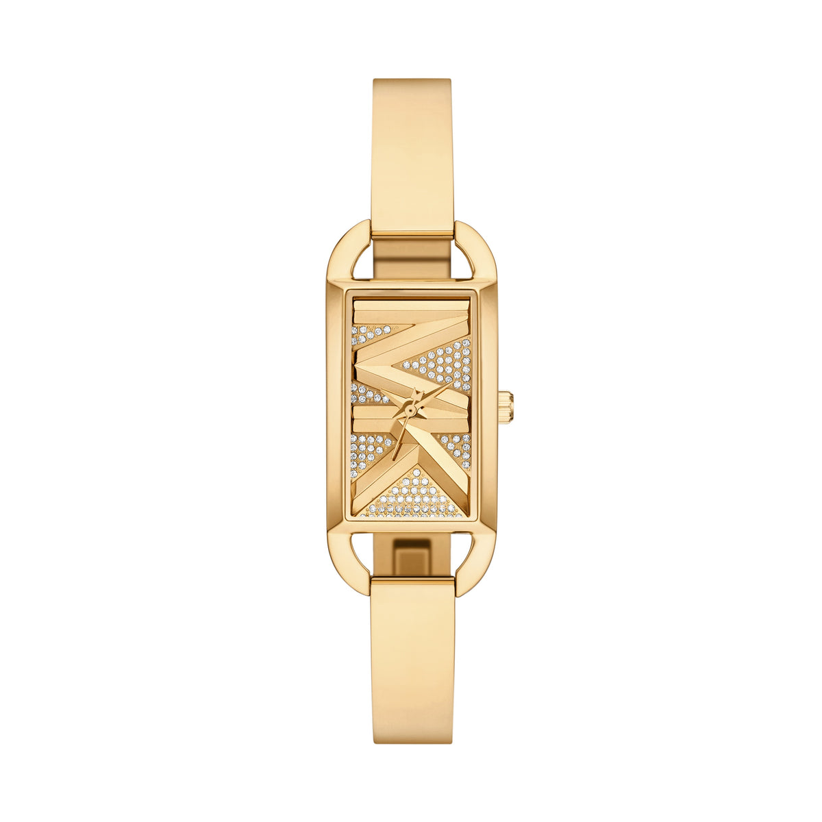 Michael Kors Mini Empire Pave Gold Stainless Steel Bangle Watch MK4840
