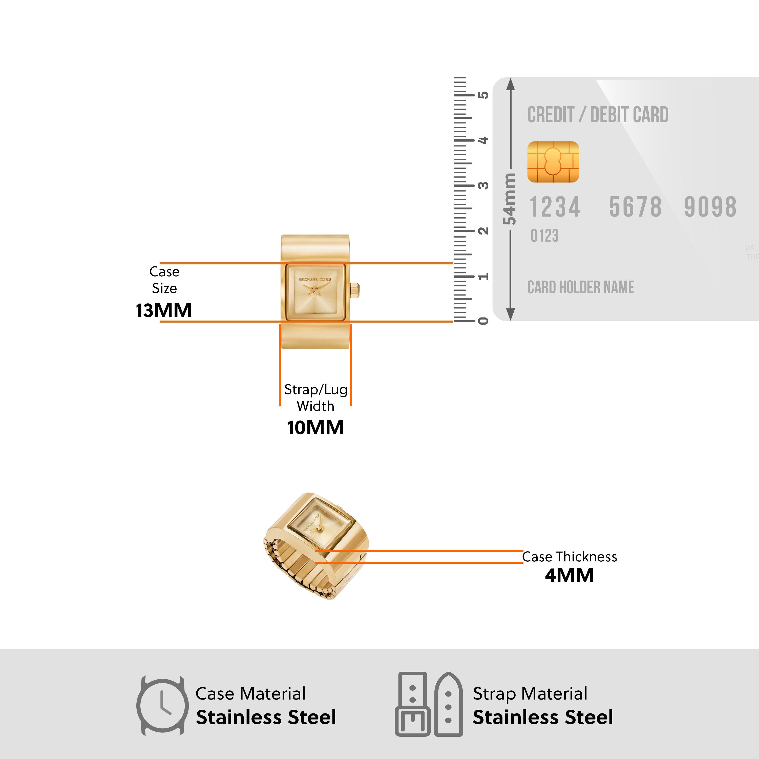 Michael Kors Darrington Gold Dial Stainless Steel Watch MK4883