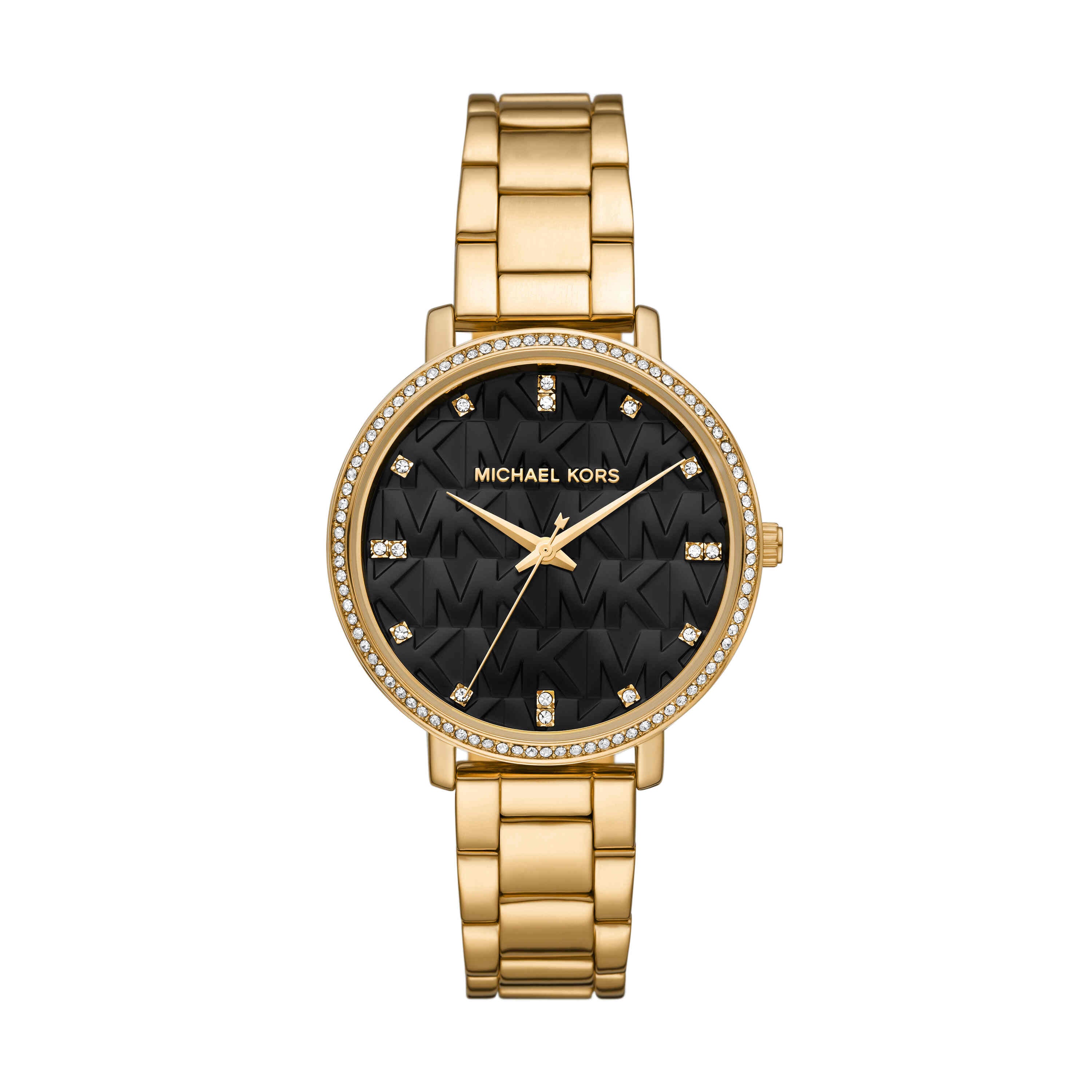 Michael Kors Pyper Black Dial Gold Stainless Steel Watch MK4916