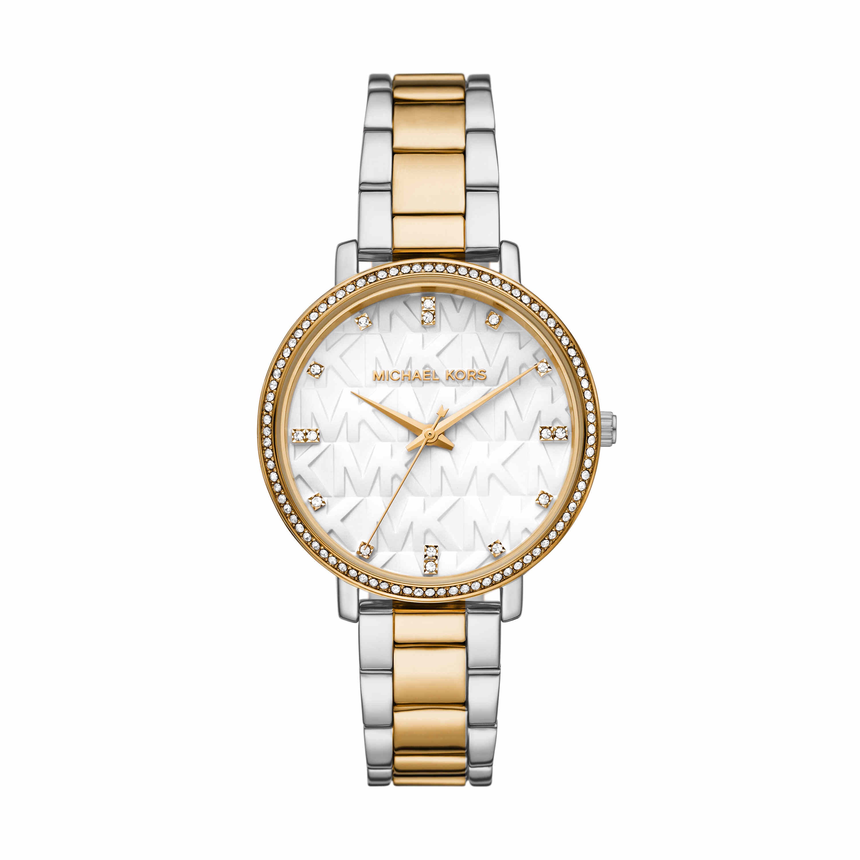 Michael Kors Pyper White Dial Two Tone Stainless Steel Watch MK4918