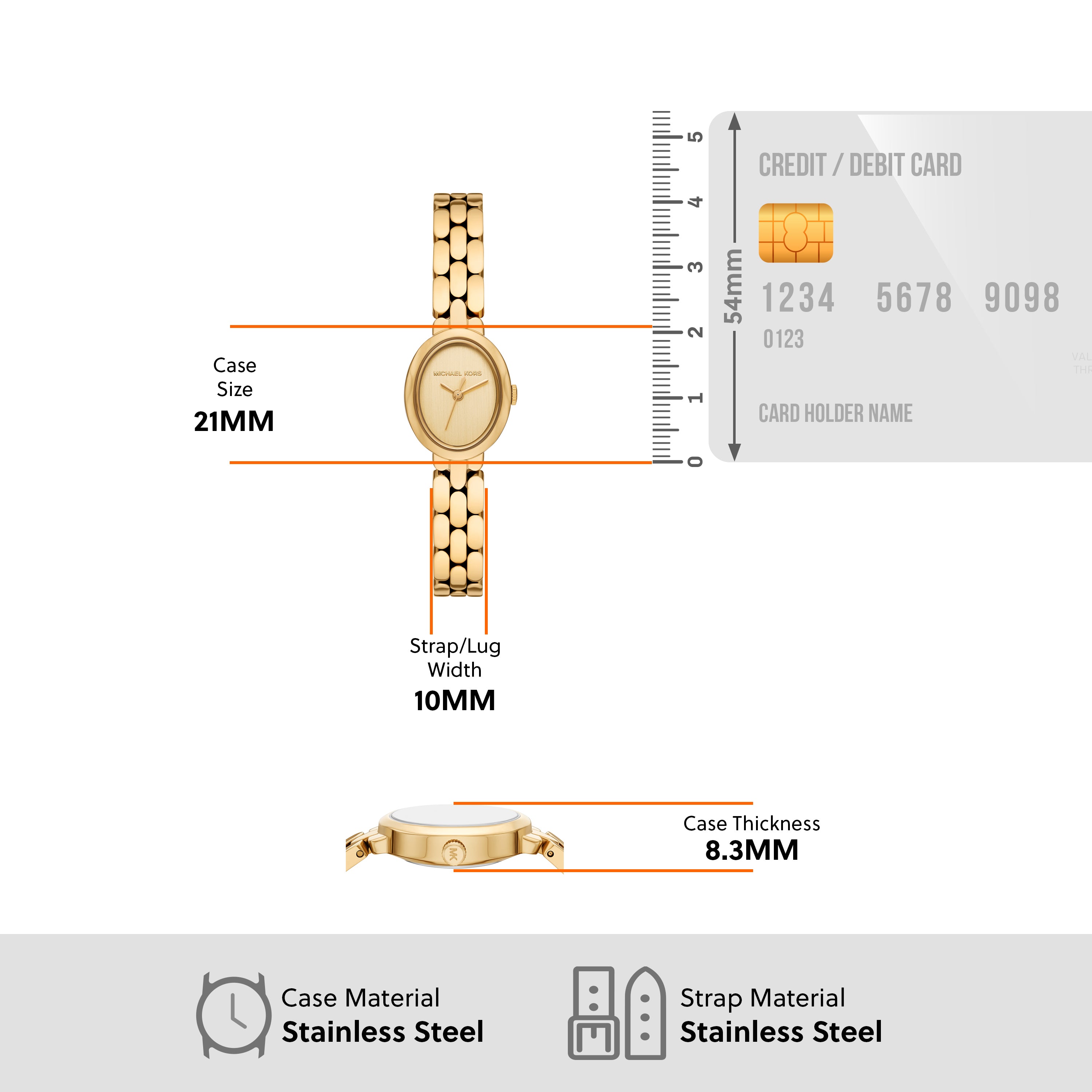 Michael Kors Maude Gold Dial Stainless Steel Watch MK4955