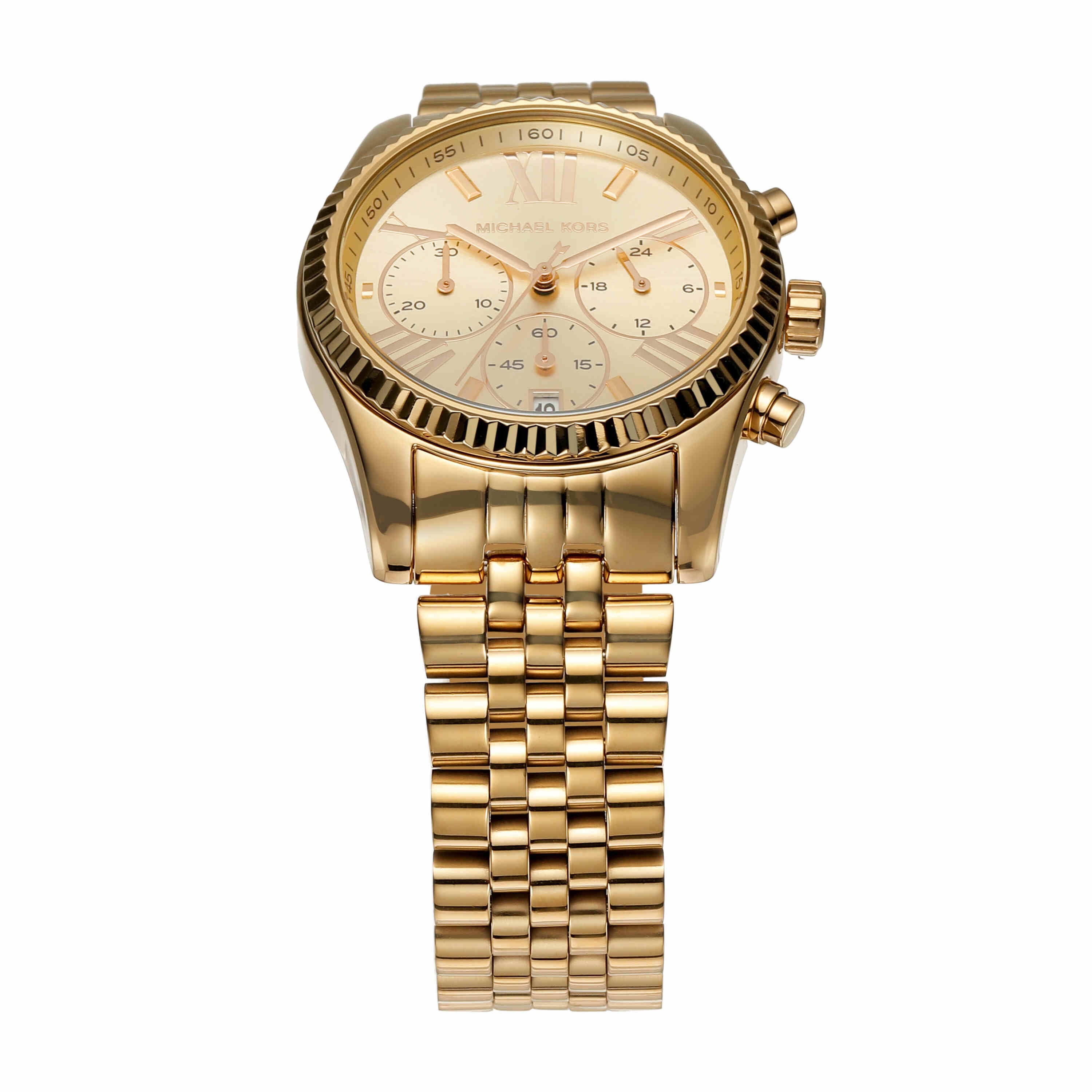 Michael Kors Lexington Gold Dial Stainless Steel Watch MK7378