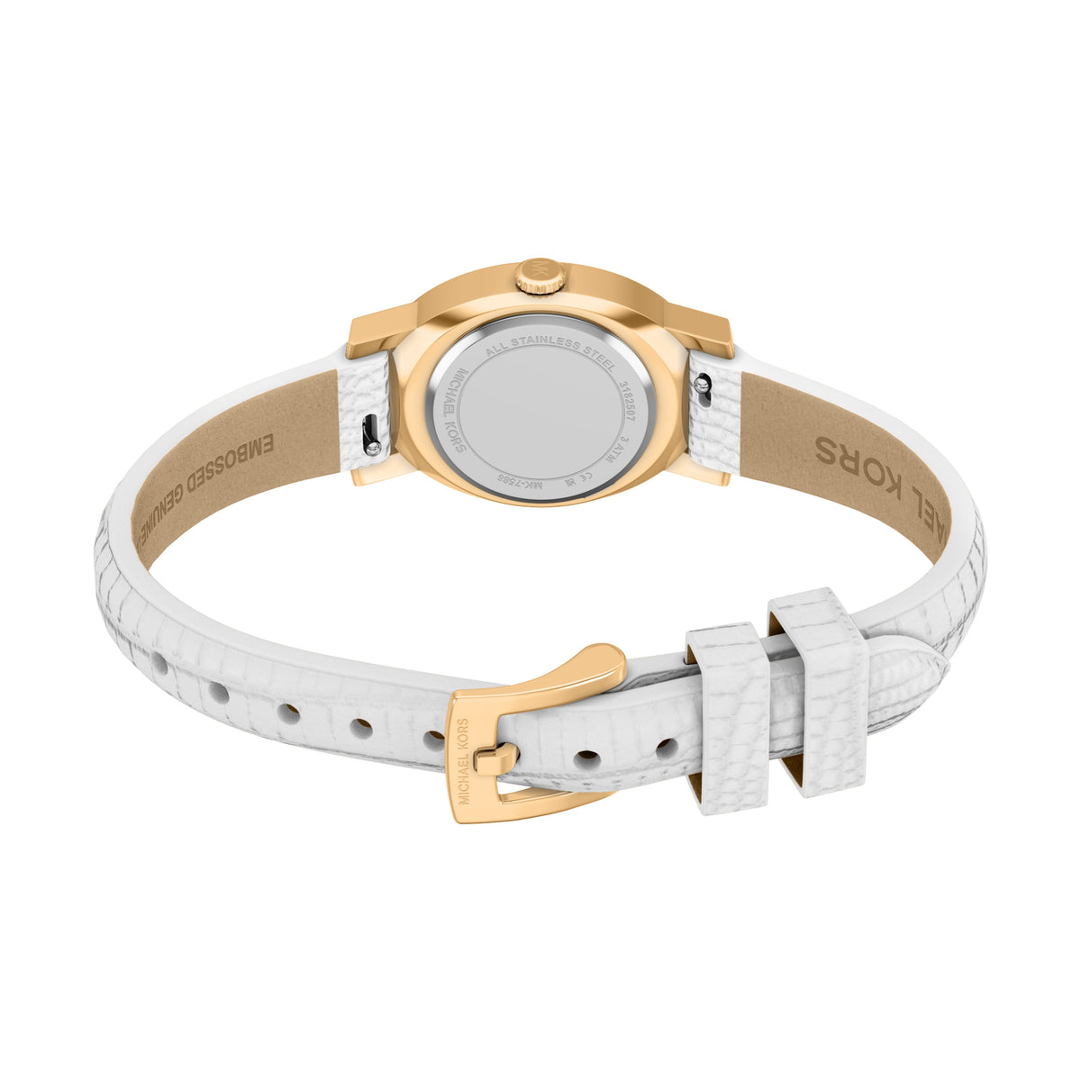 Michael Kors Petite Maude White Leather Watch MK7586