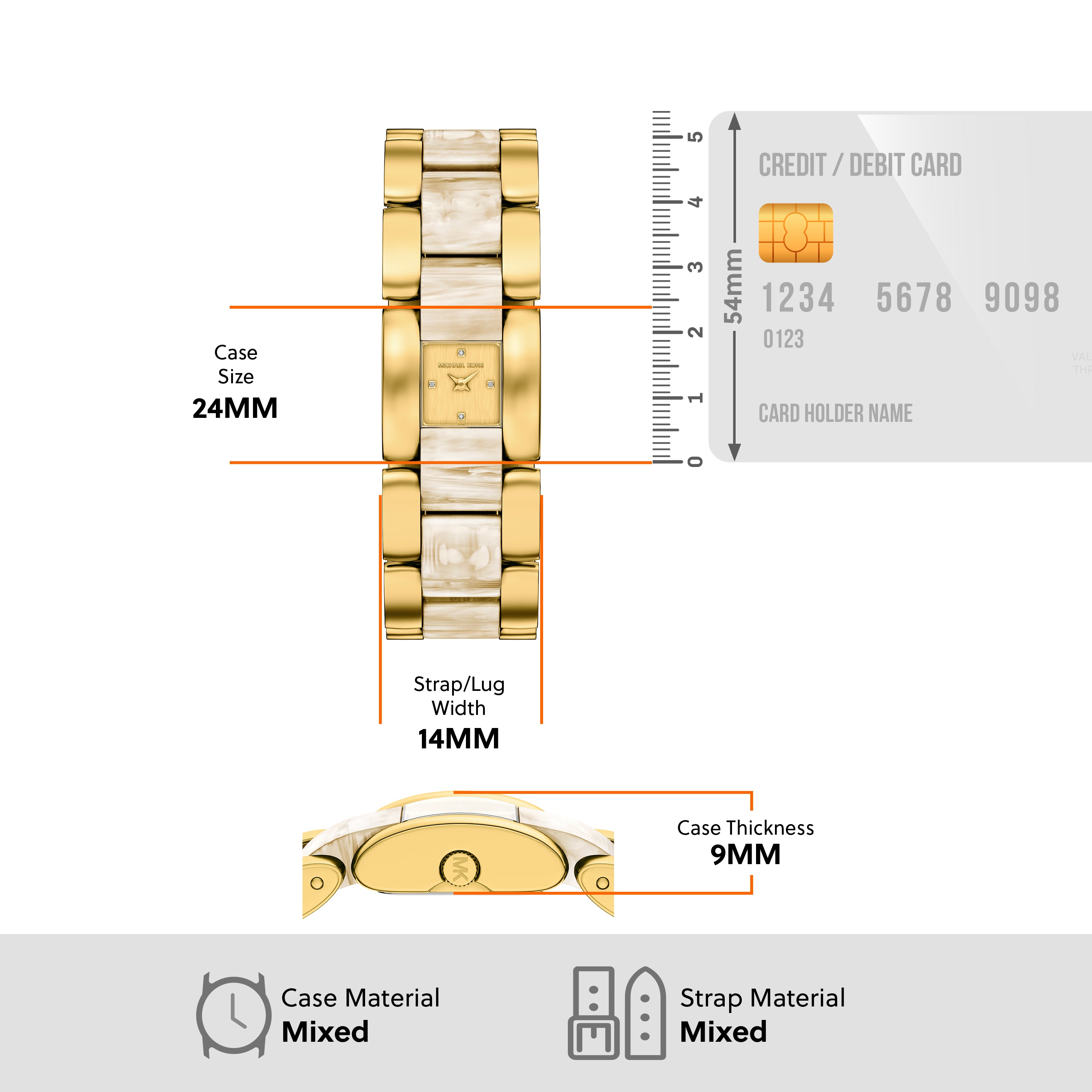 Michael Kors Darrington Gold Dial Two Tone Stainless Steel Watch MK7592