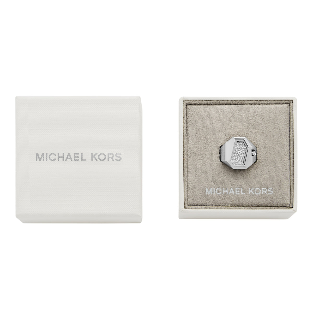 Michael Kors Suri Pave Silver Stainless Steel Ring Watch MK7642
