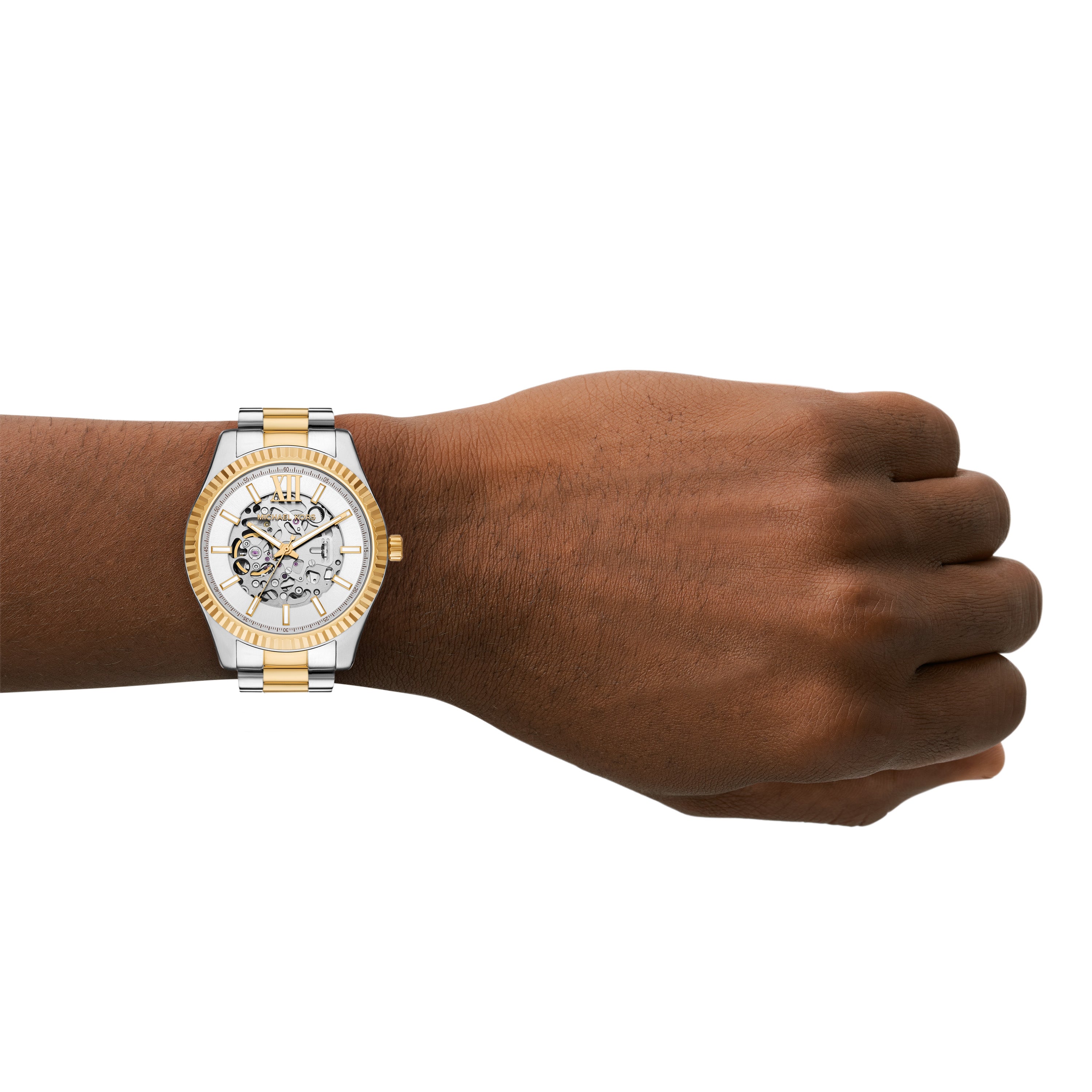 Michael Kors Lexington White Dial Two Tone Stainless Steel Watch MK9243