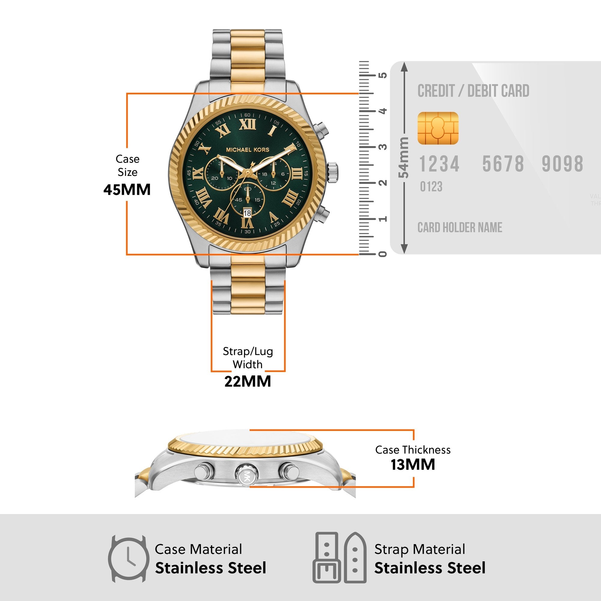 Michael Kors men's watch, green dial (view 8)