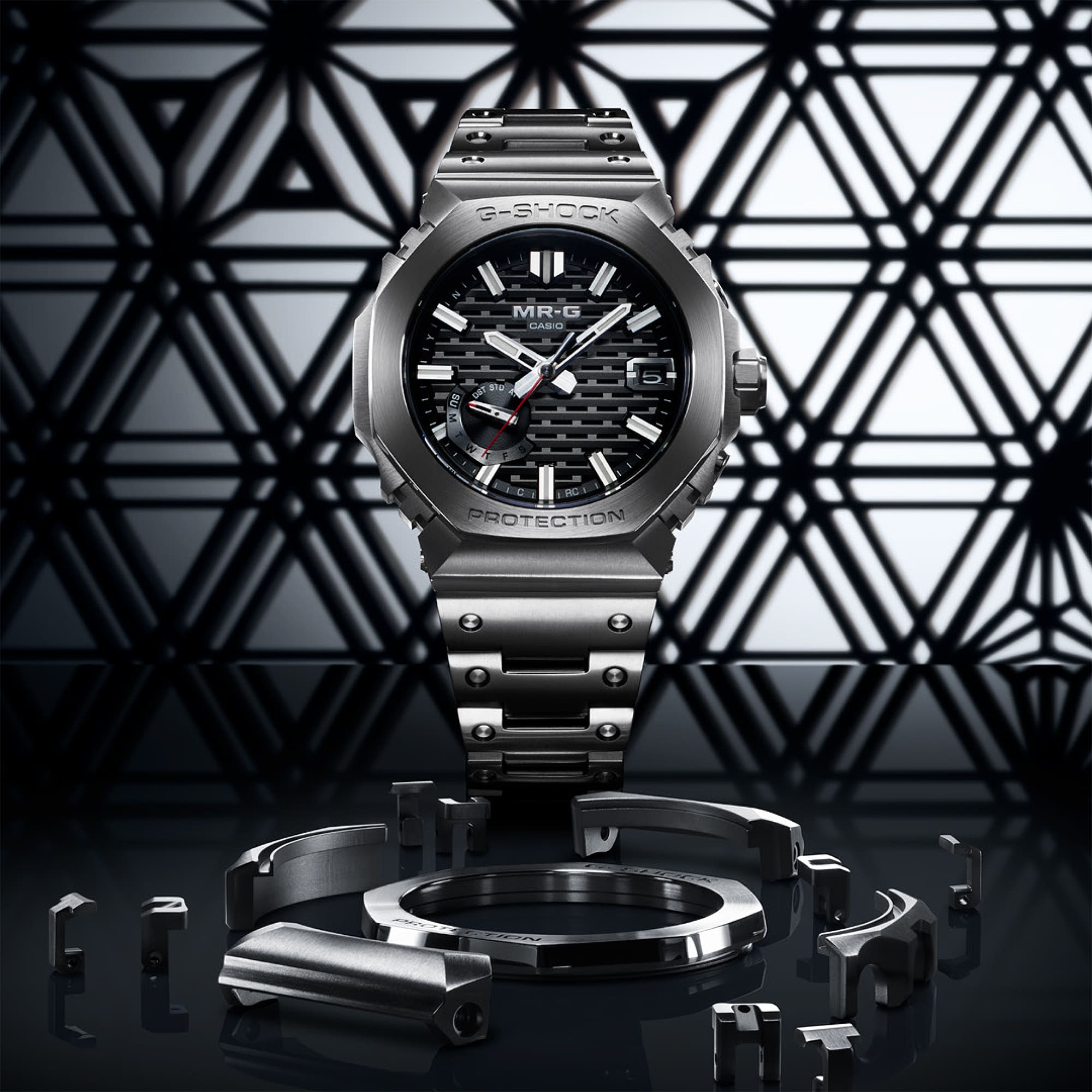 G-Shock MR-G Black Dial Silver Stainless Steel Watch MRGB2100D-1A