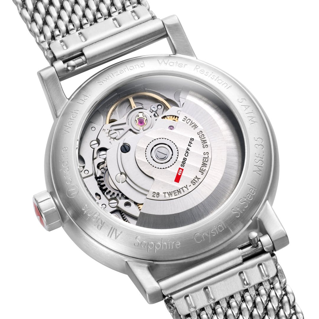 Mondaine Evo2 Automatic Stainless Steel White Dial Watch MSE.35610.SM