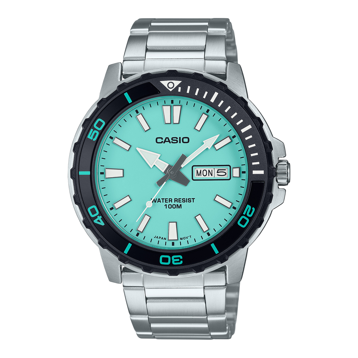 Casio Standard Silver Stainless Steel Blue Dial Watch MTD125D-2A2