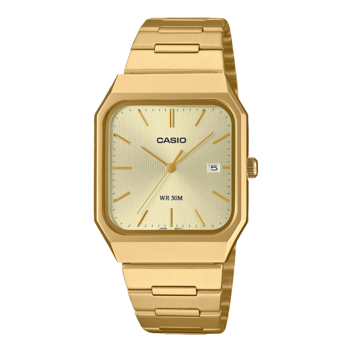 Casio Analogue Gold Stainless Steel Watch MTPB185G-9A