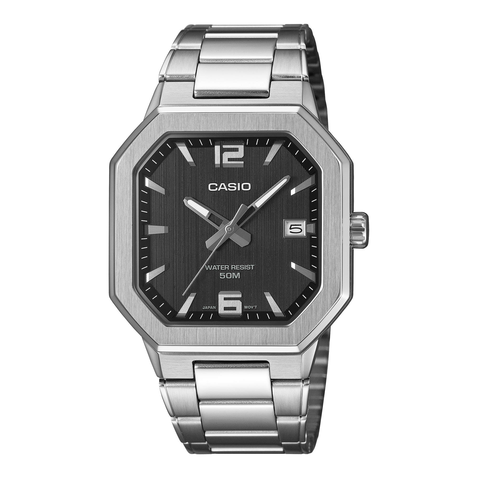 Casio MTP-B195D-1A silver black mens watch
