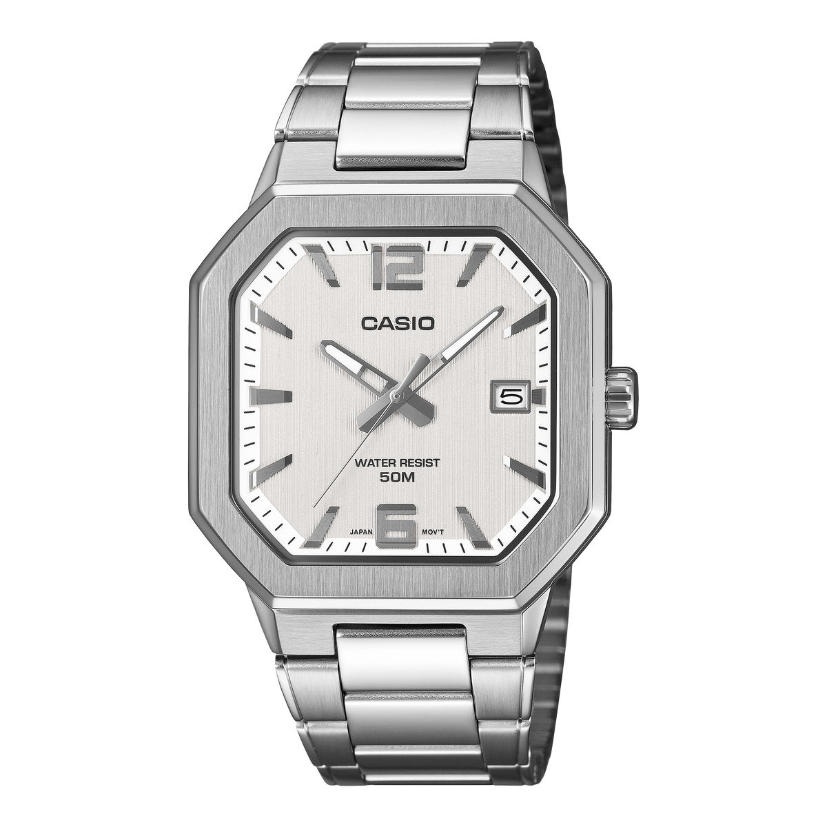 Casio MTP-B195D-7A silver white mens watch