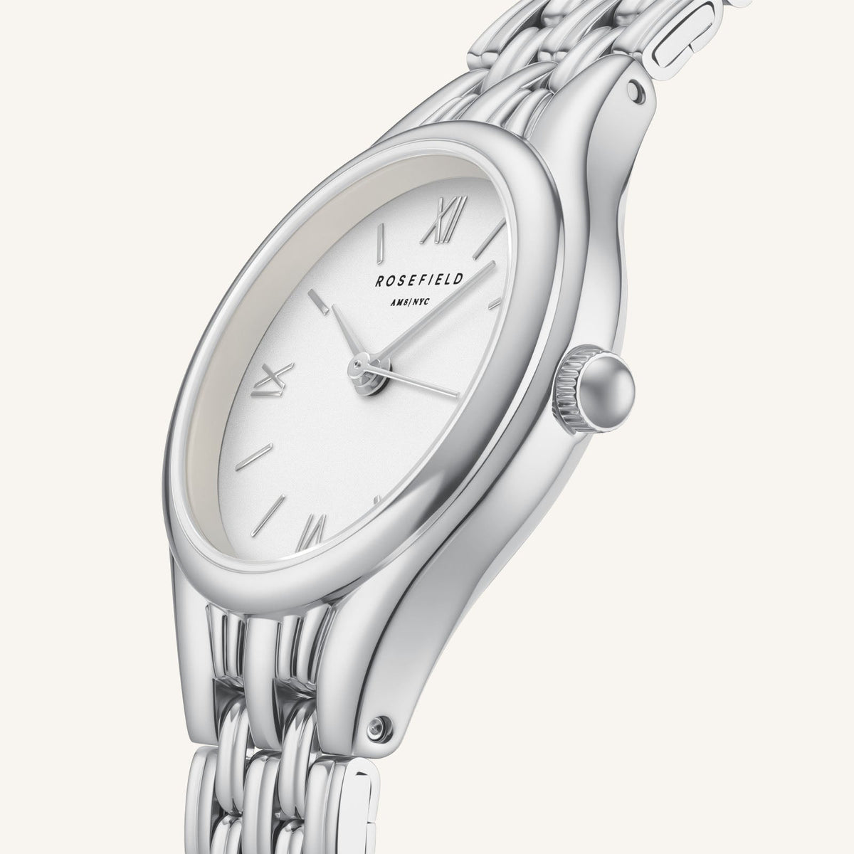 Rosefield Muse White Dial Silver Bracelet Watch MUWSSS-MU02