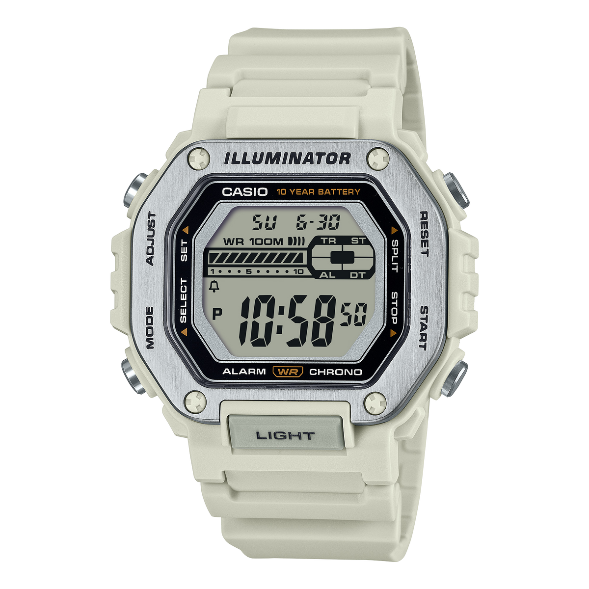 Casio Standard White Resin Band Watch MWD110H-8A