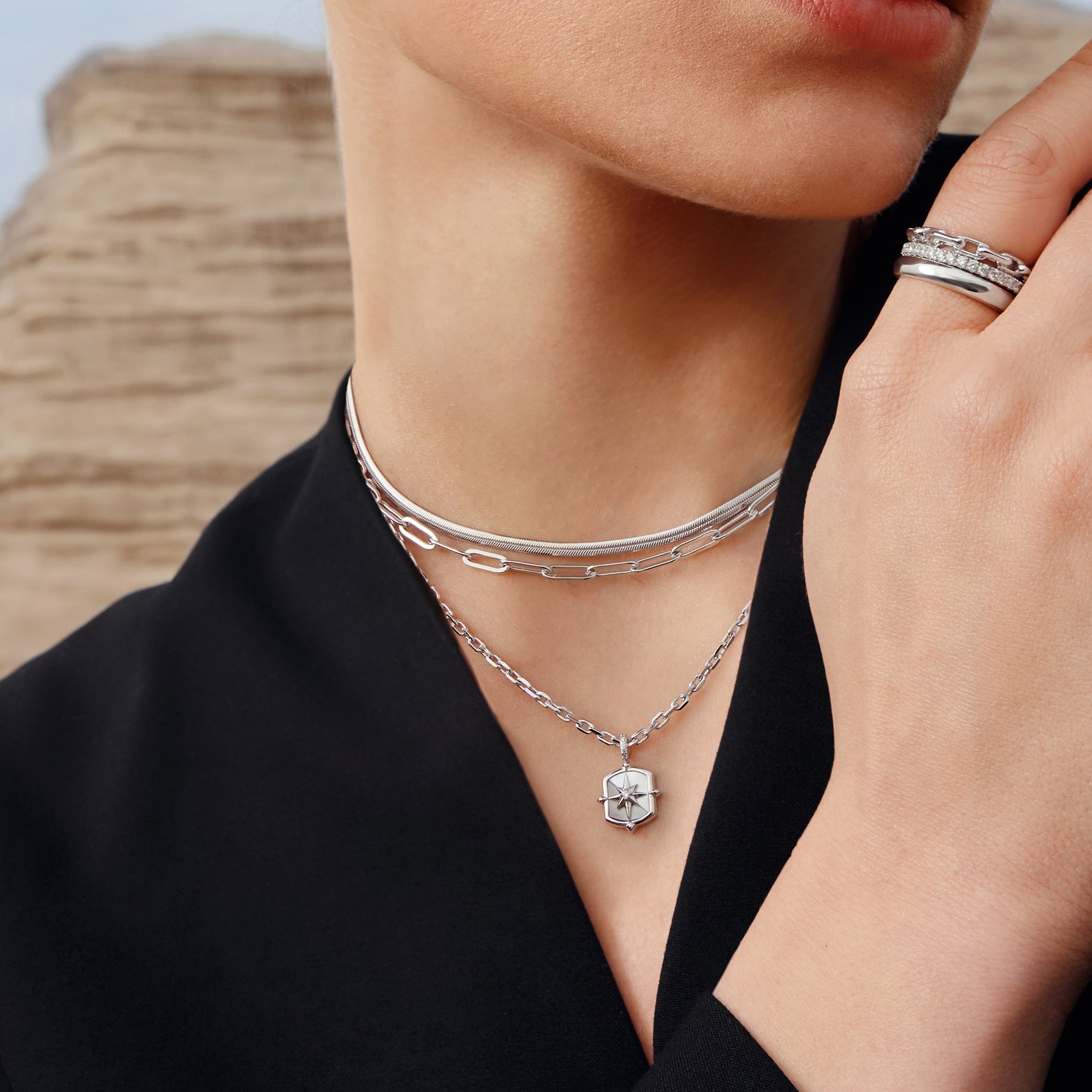 Ania Haie Silver Paper Clip Necklace Layerable Sterling Chain