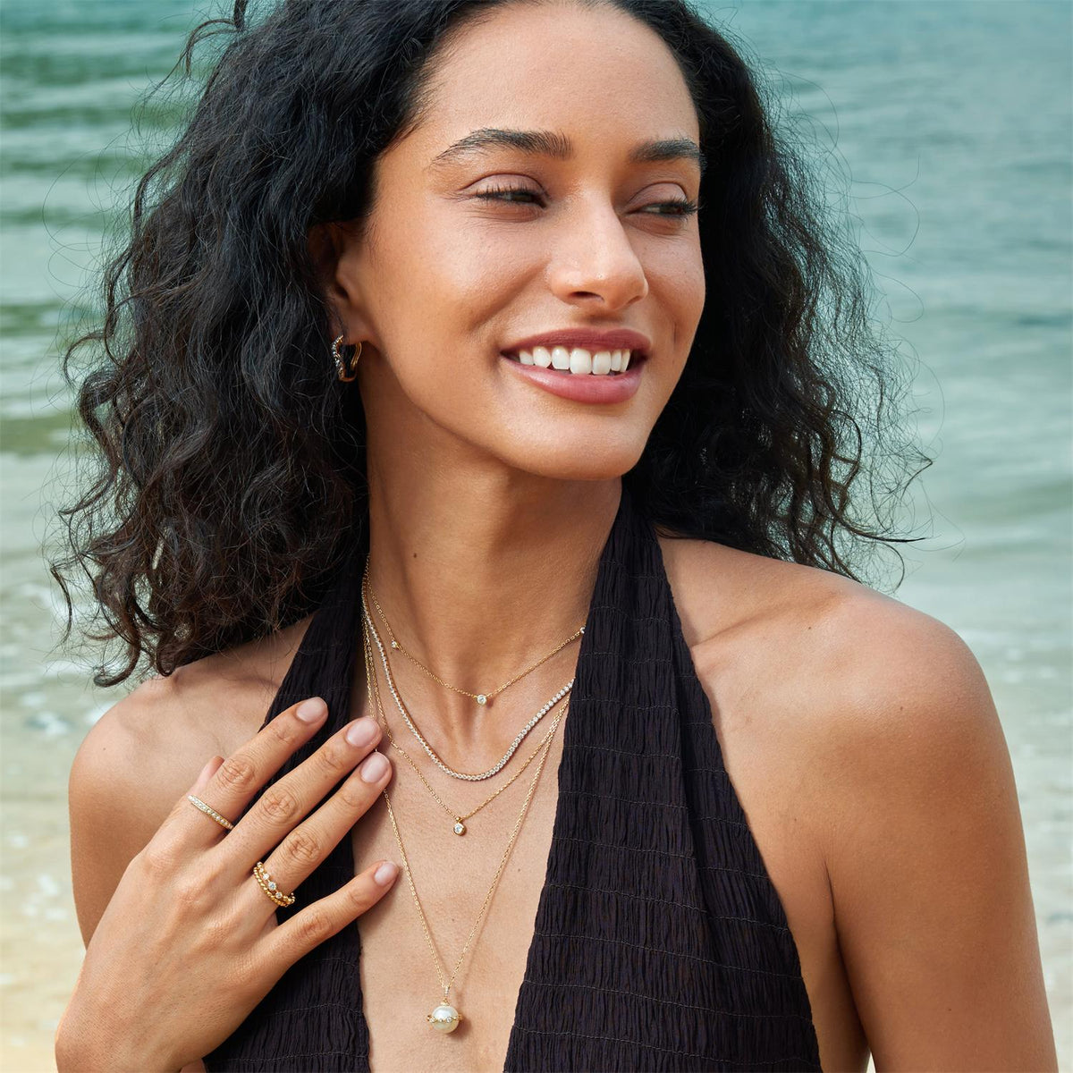 Ania Haie Gold Classic Bezel-Set Solitaire Necklace
