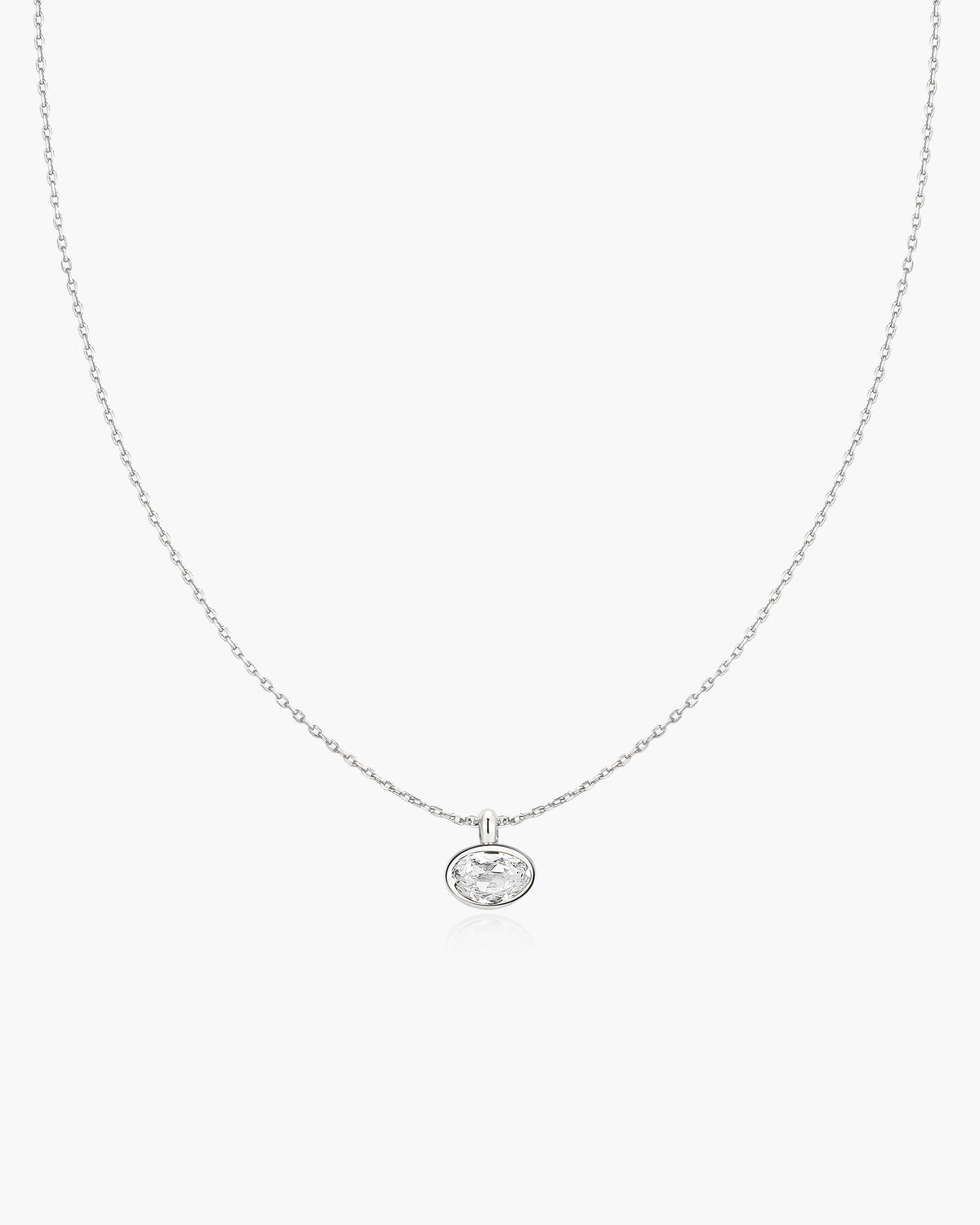 Ania Haie Silver Bezel Organic Pebble Necklace N076-03H N076-03H front packshot