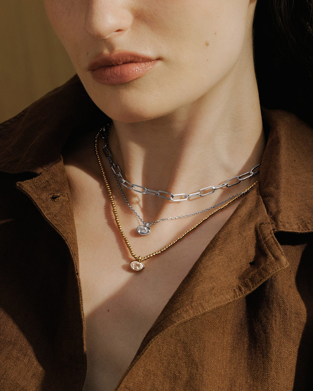 Ania Haie Silver Bezel Organic Pebble Necklace N076-03H N076-03H view 2