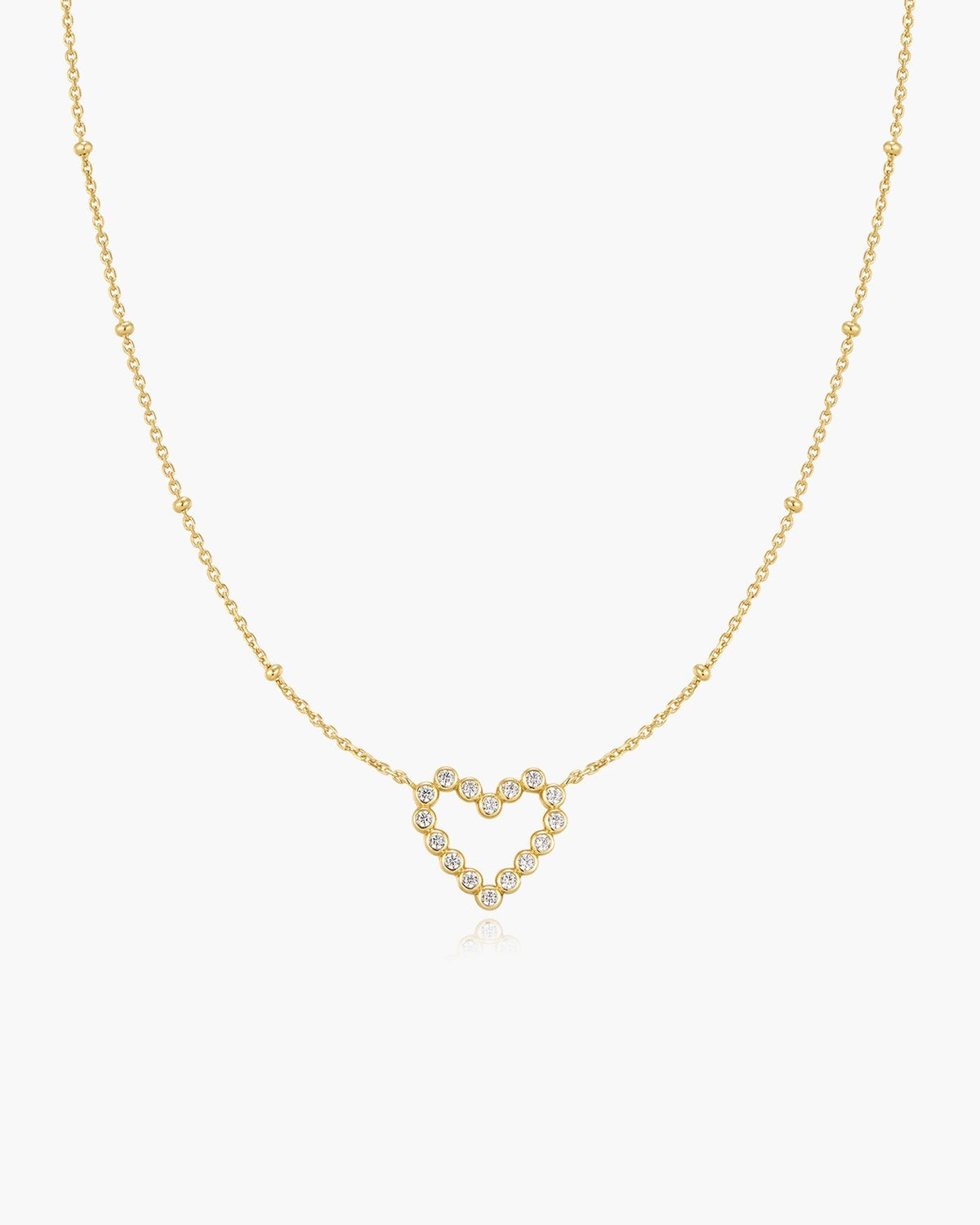 Ania Haie Gold Bezel-Set Round Open Heart Necklace N076-07G N076-07G front packshot