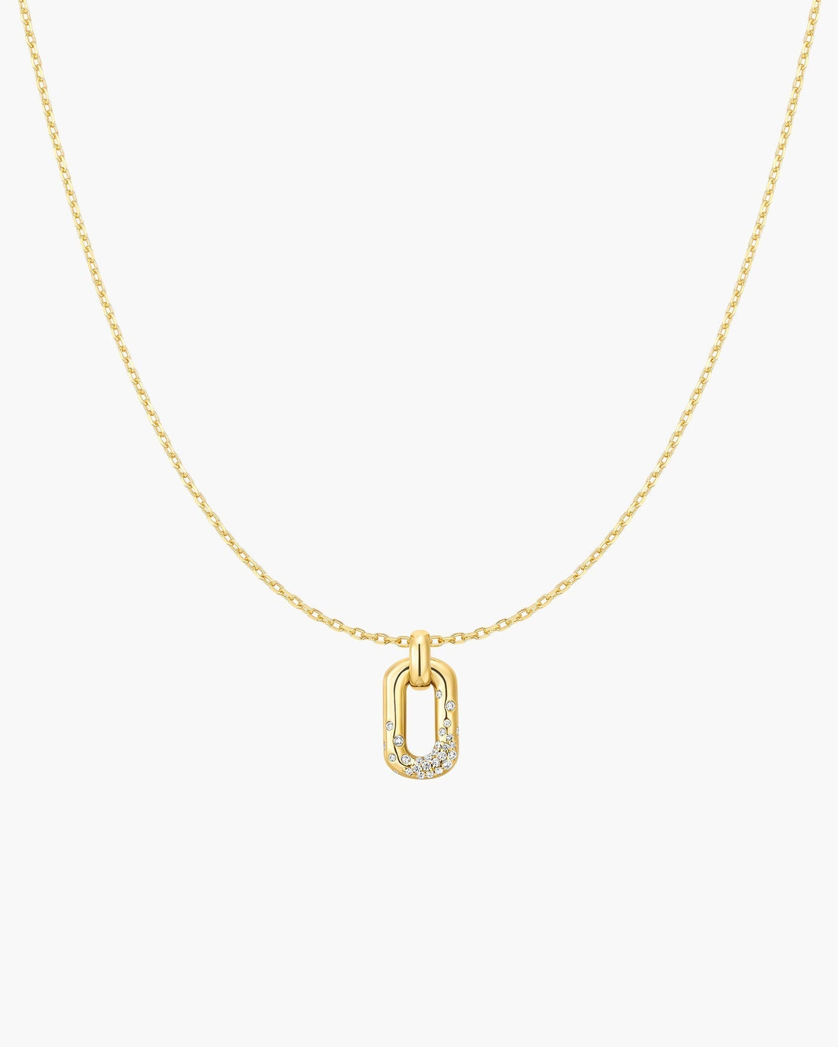 Ania Haie Gold Sparkling Oval Hoop Pendant Necklace N076-13G N076-13G front packshot