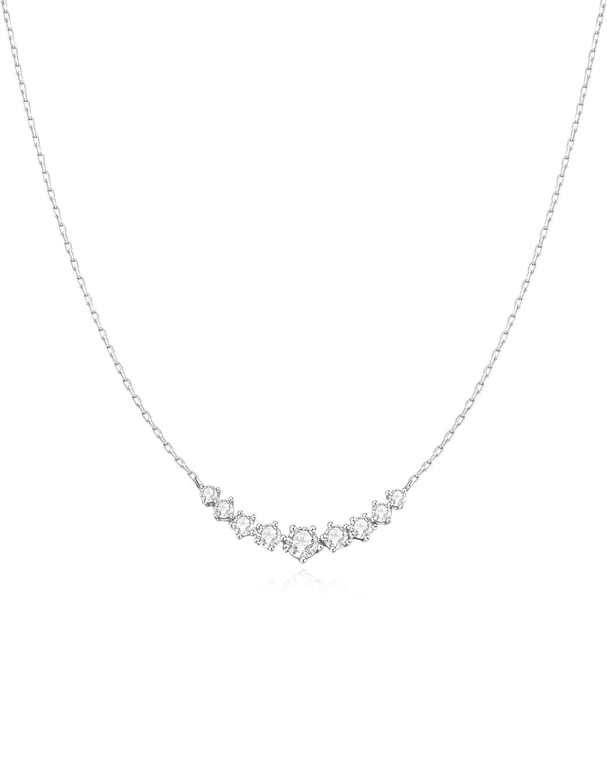 Ania Haie Silver Graduated Pave Arc Necklace
