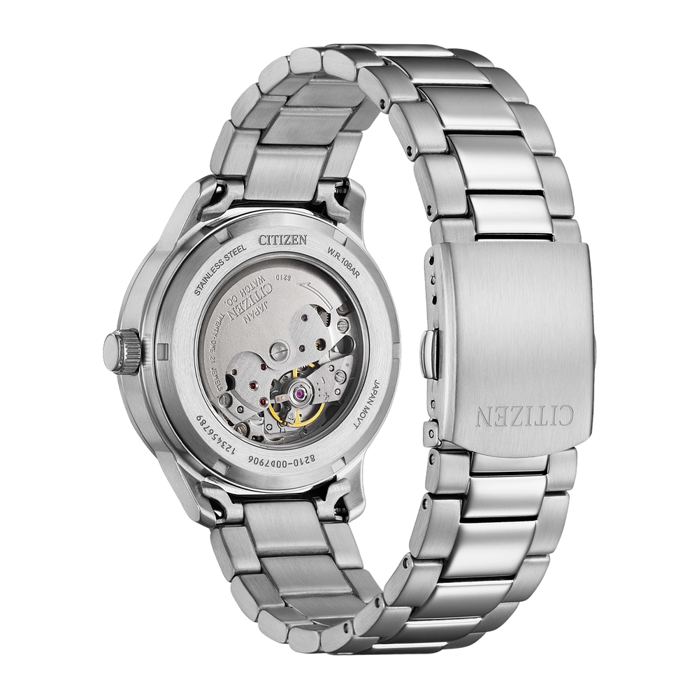 Citizen Automatic Silver Stainless Steel Turquoise Blue Dial Watch NJ0191-83M