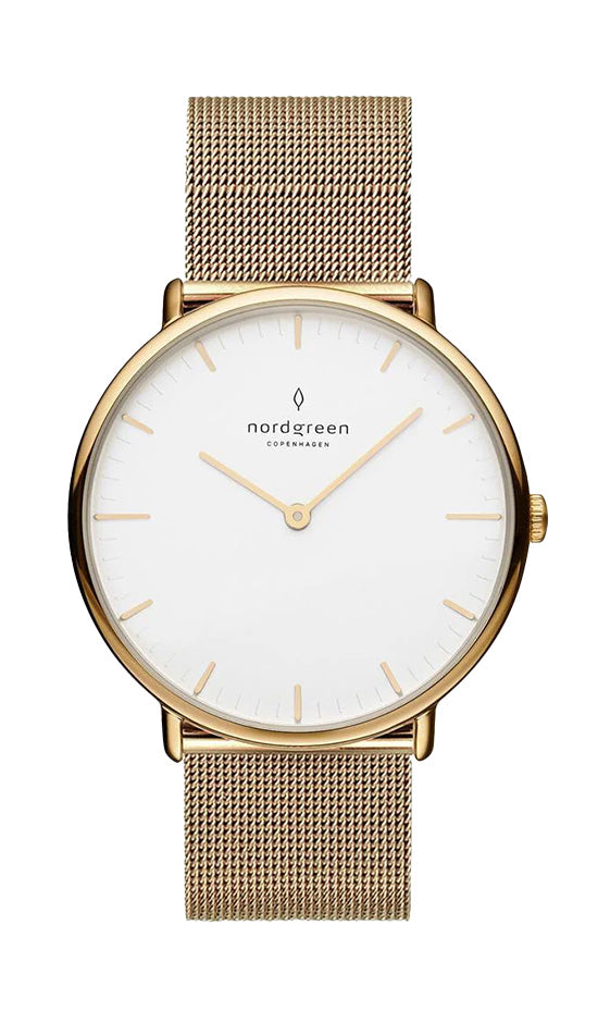 Nordgreen Native 36mm Gold Mesh Strap Watch