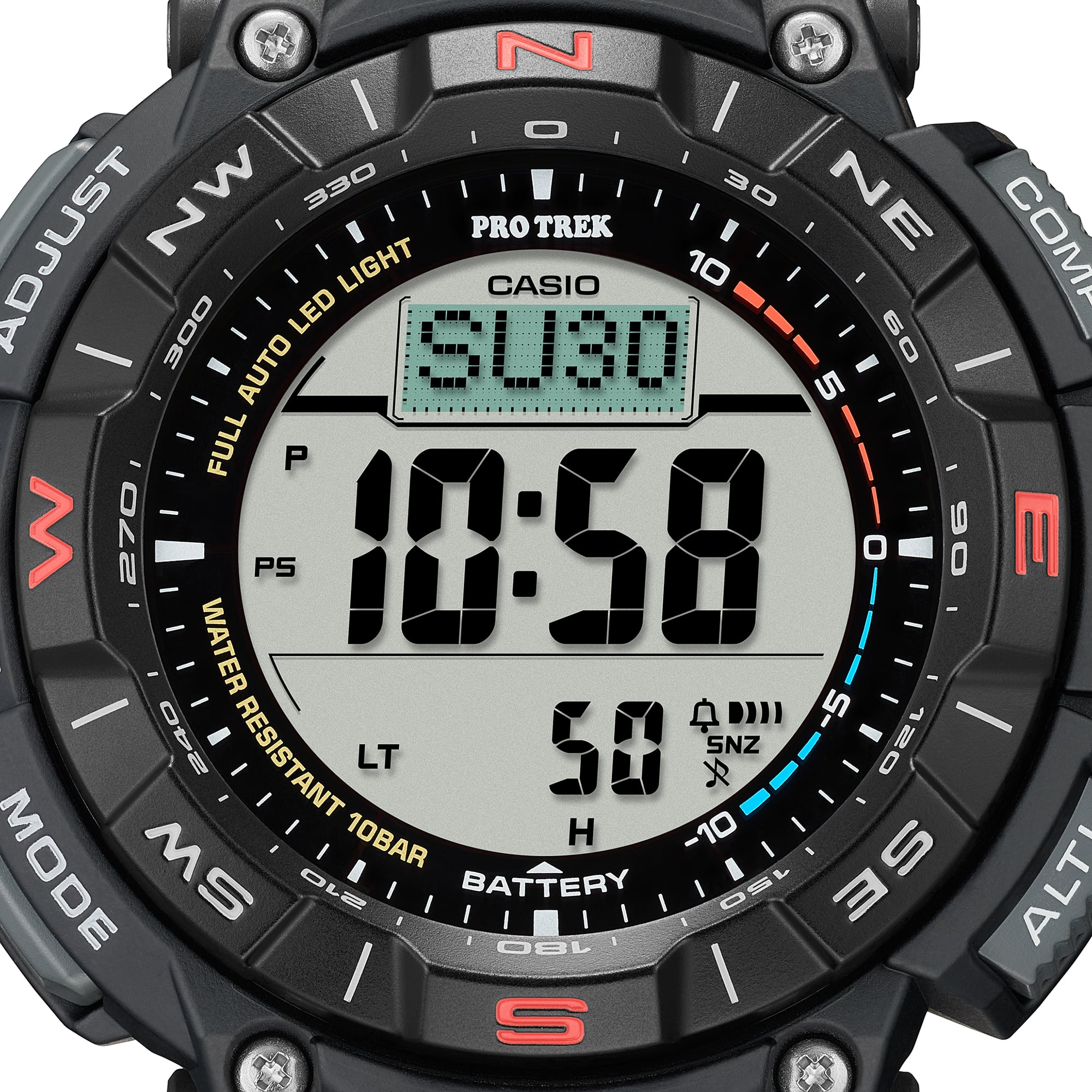Casio Protrek Digital Solar Black Resin Band Watch PRG340-1D