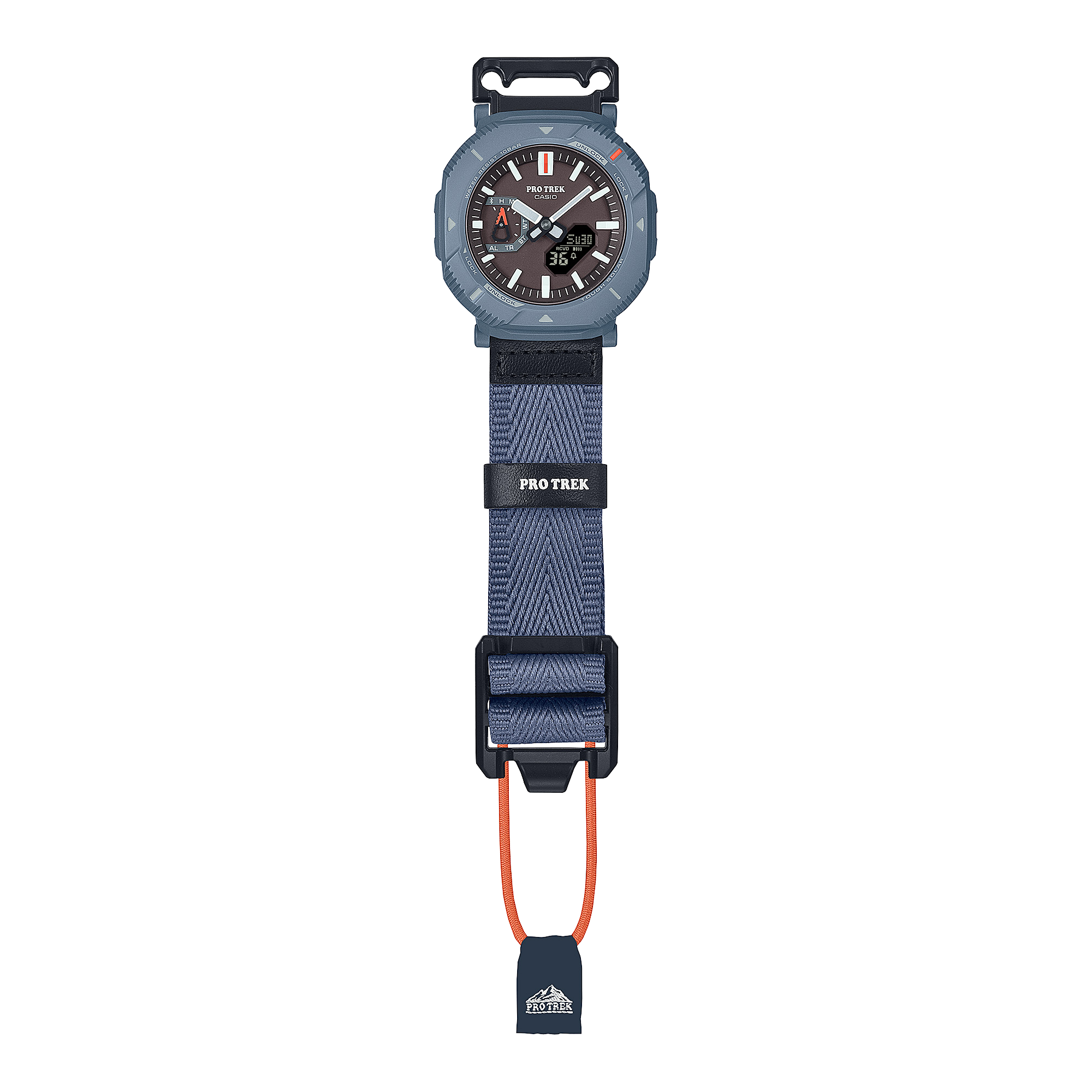 Casio ProTrek Ultralight Hiking Watch with DUO Solar and Fabric Bungee Band PRJB001B-2D