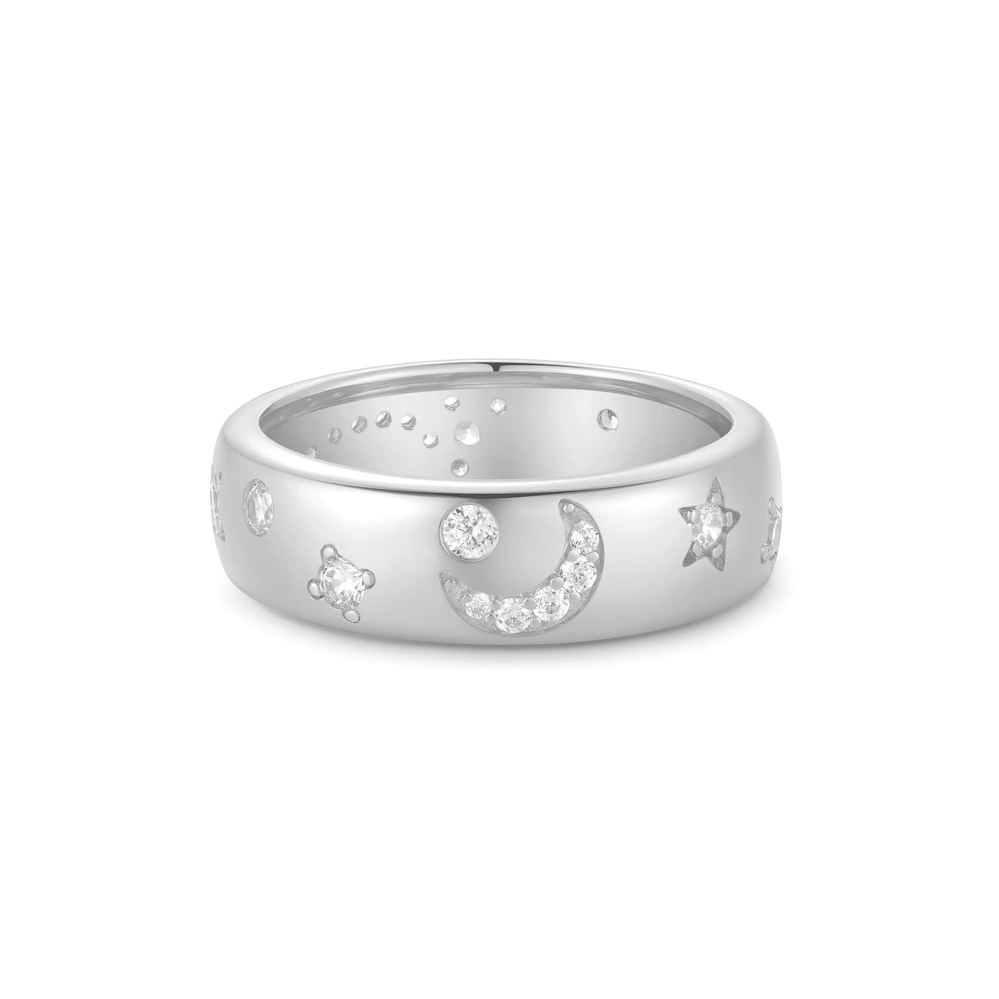 Silver Celestial Chunky Ring Modern Star Design for Women